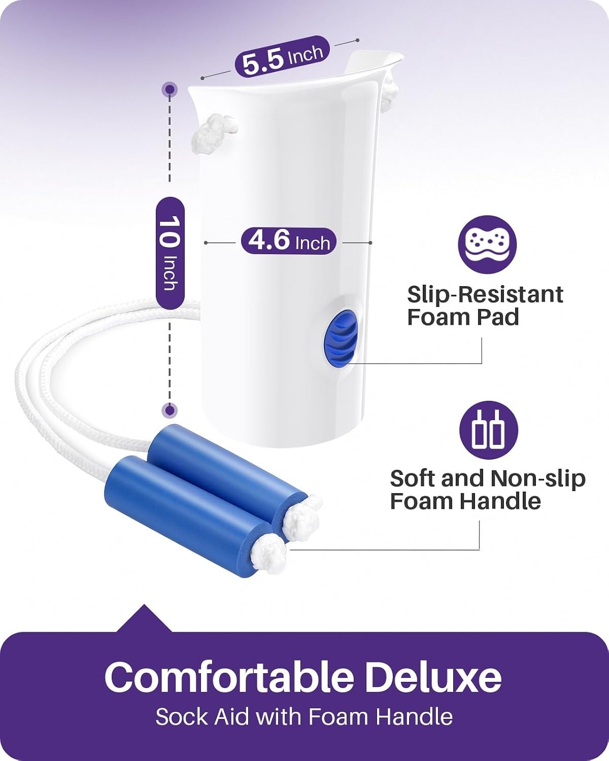 Comfortable 4.6-Inch Sock Helper with Foam Handles – Embrace Independence Today