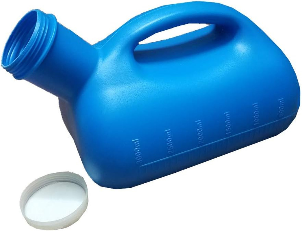 3000ML Large Male Urinal, Portable Mens Potty Pee Bottle Collector Toilet (Blue