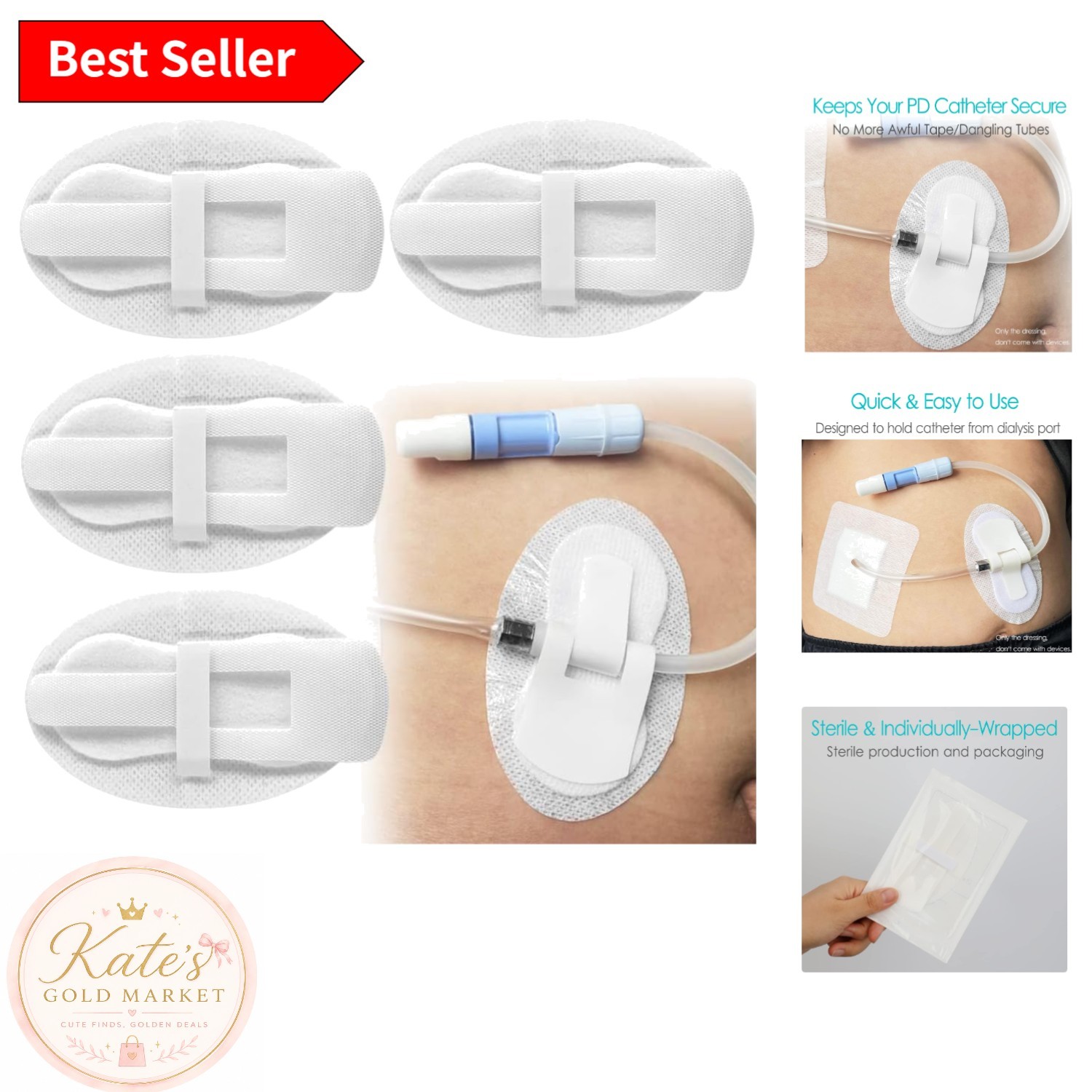 Discreet Feeding Tube Holders for PEG/J Tube Comfort – Adhesive Patch Set