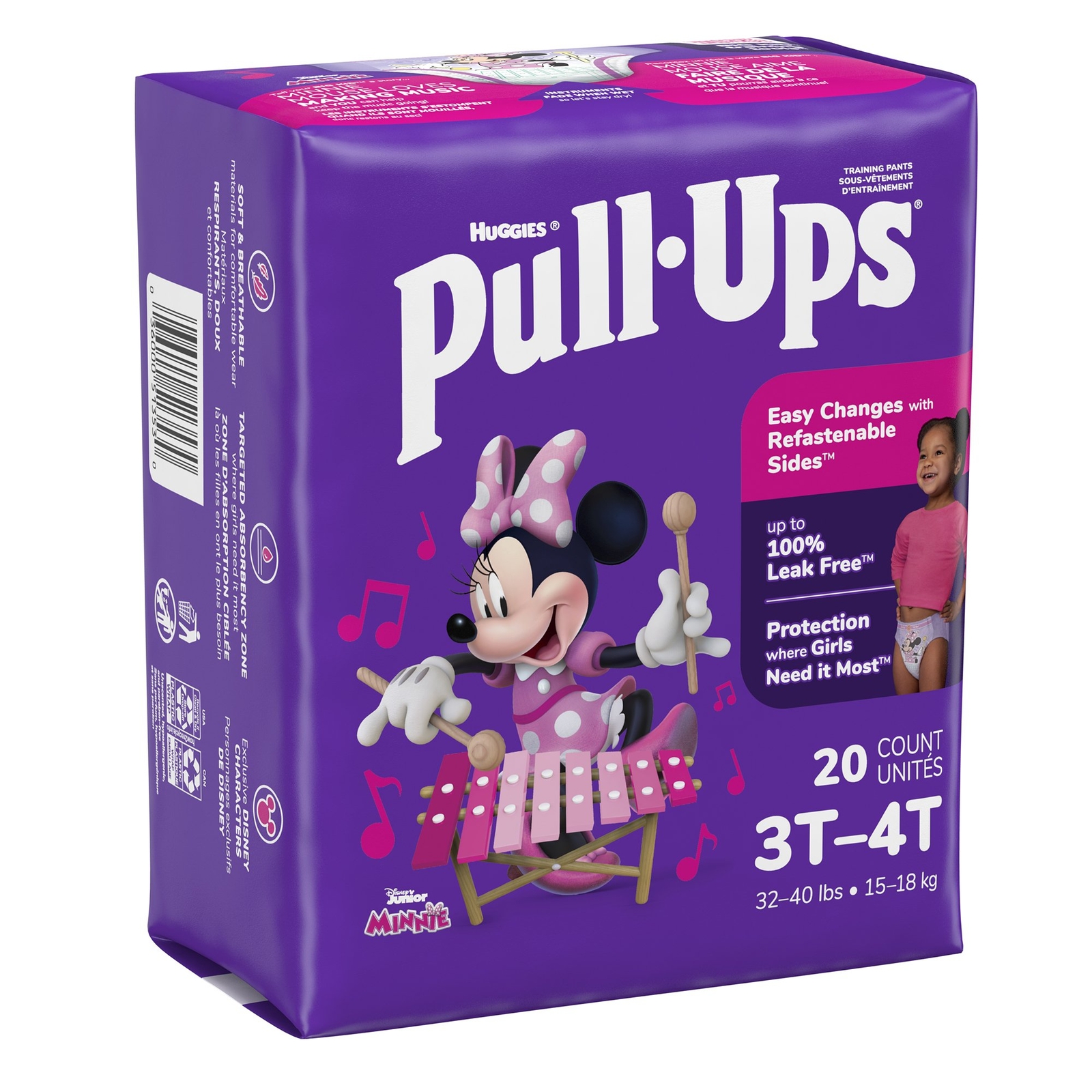 Pull-Ups Learning Designs Girls’ Training Pants 3T-4T 20 Ct PK of 20