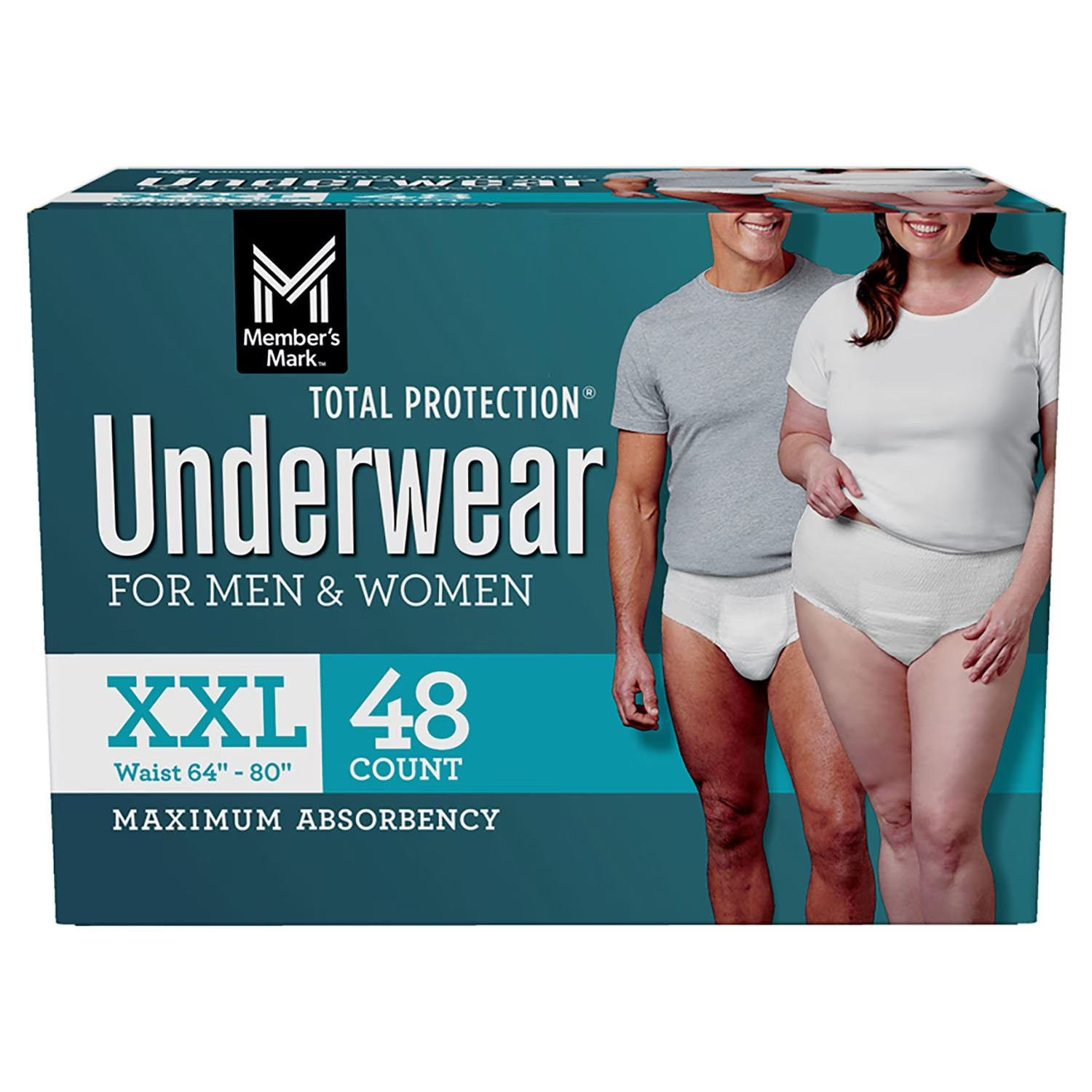 Unisex Incontinence Underwear XXL 48 Ct Max Absorbency Leak Protection