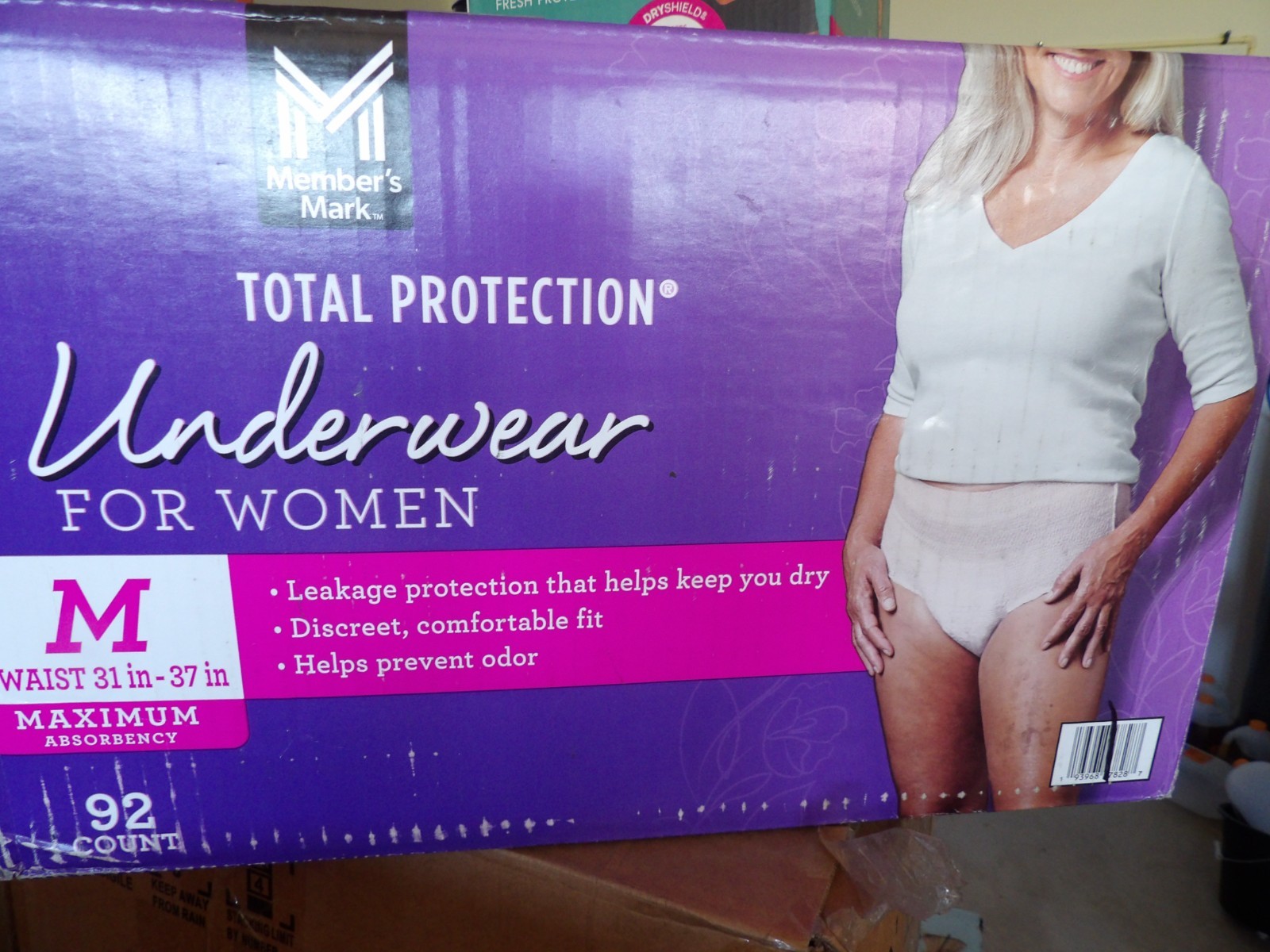 Member’s Mark Total Protection Underwear for Women, Medium (92 Count)