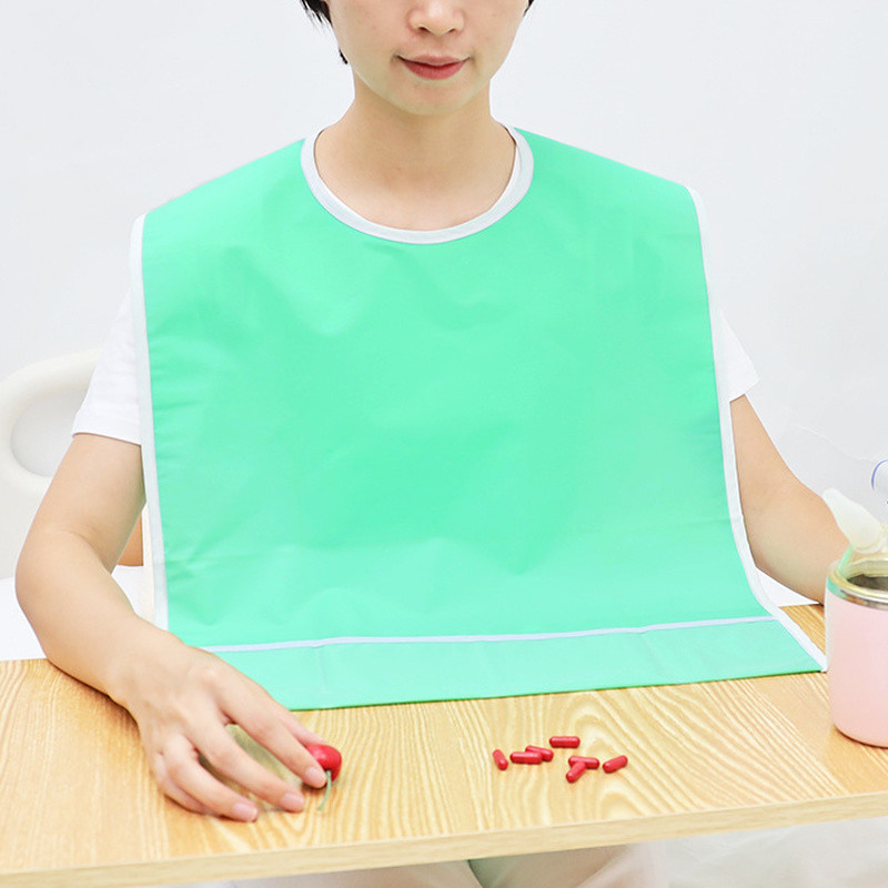 Adult Mealtime Bib Protector Patient Disability Dining Aid Waterproof PVC Apron