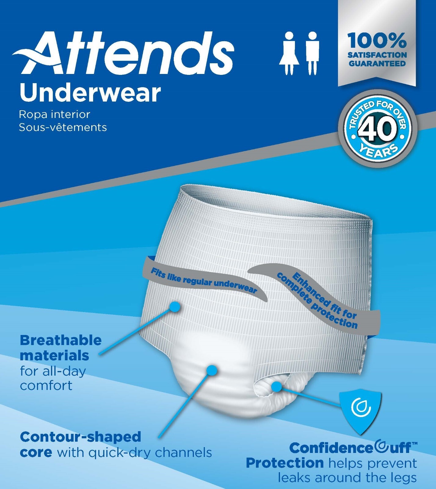 Attends Super Plus Underwear Diaper, LARGE, HEAVY Absorbency APP0730 -Case of 72