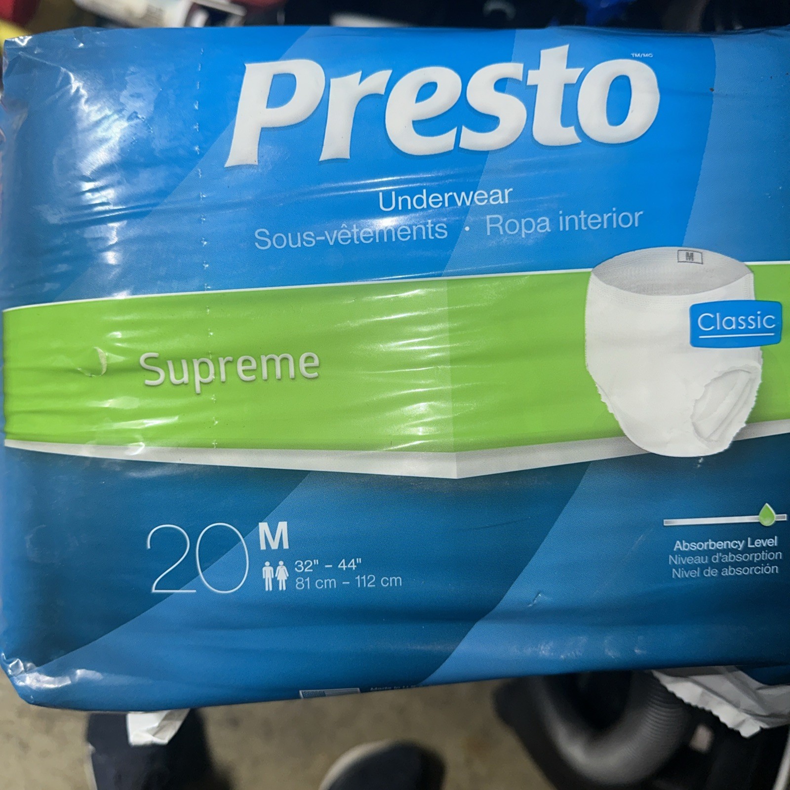 New Presto Supreme Classic Protective Underwear Large 1 Pack of 18 – AUB23050