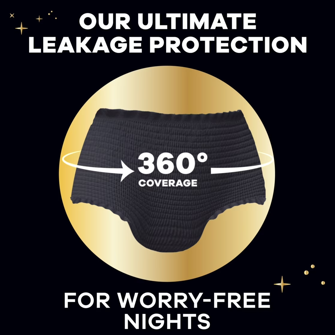 Always ZZZ Overnight Period Underwear S/M 7 Ct Leak Protection Women