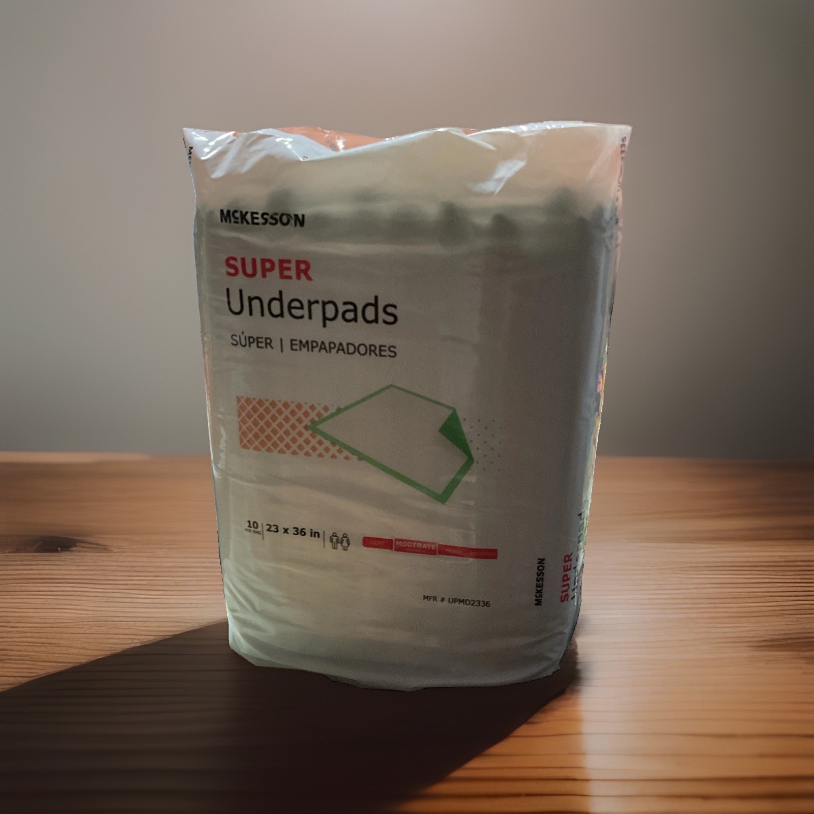 McKesson Super Underpads Moderate Absorbency 23 x 36 in 10 Count UPMD2336