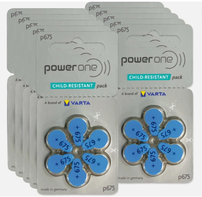 Powerone Implant Plus p675 iMP Size 675 Zinc-Air Hearing Aid Batteries 120 Pack