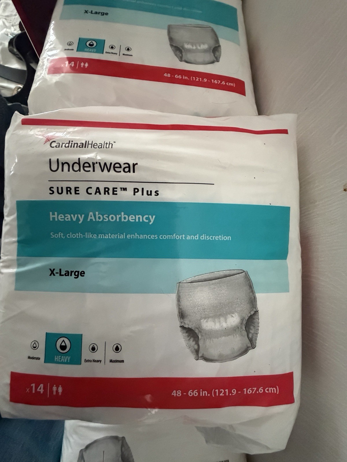 Cardinal Health Underwear 14 count SURE CARE Plus Heavy Absorbency XL – 48″-66″