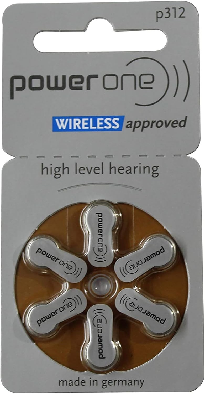 PowerOne 312 Hearing Aid Batteries 30 Pack – Guaranteed Fresh Extra Voltage