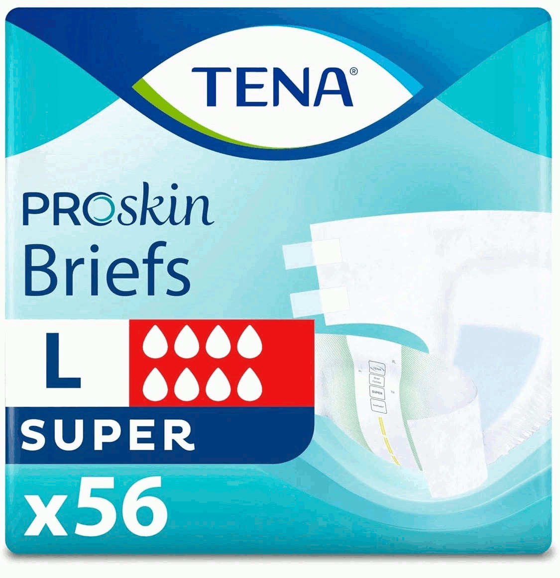 TENA ProSkin Super Incontinence Adult Diapers Super Absorbency large 56ct