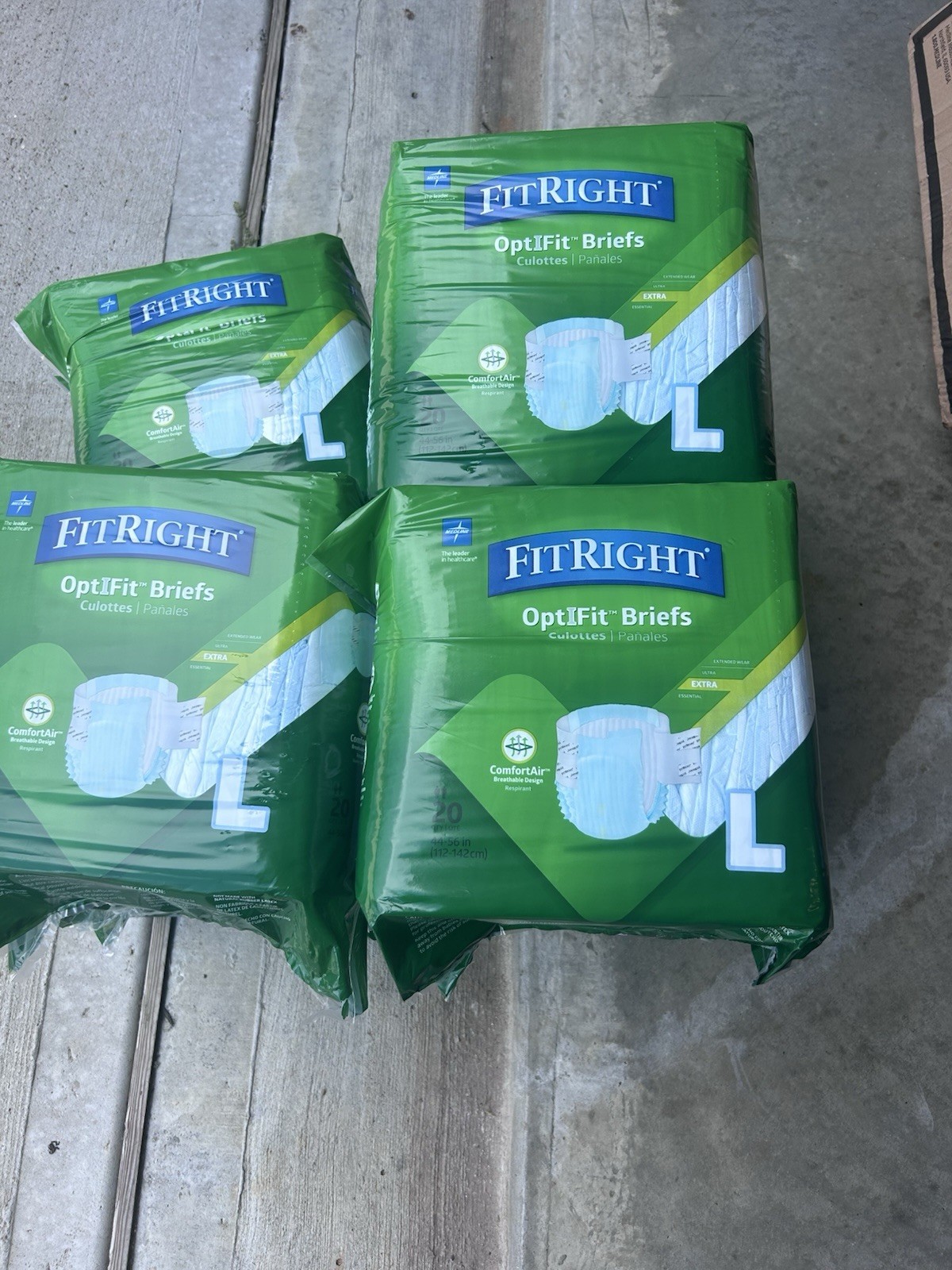 FitRight OptiFit Ultra Adult Incontinence Briefs Large 80 Count Waist 44″ to 56″
