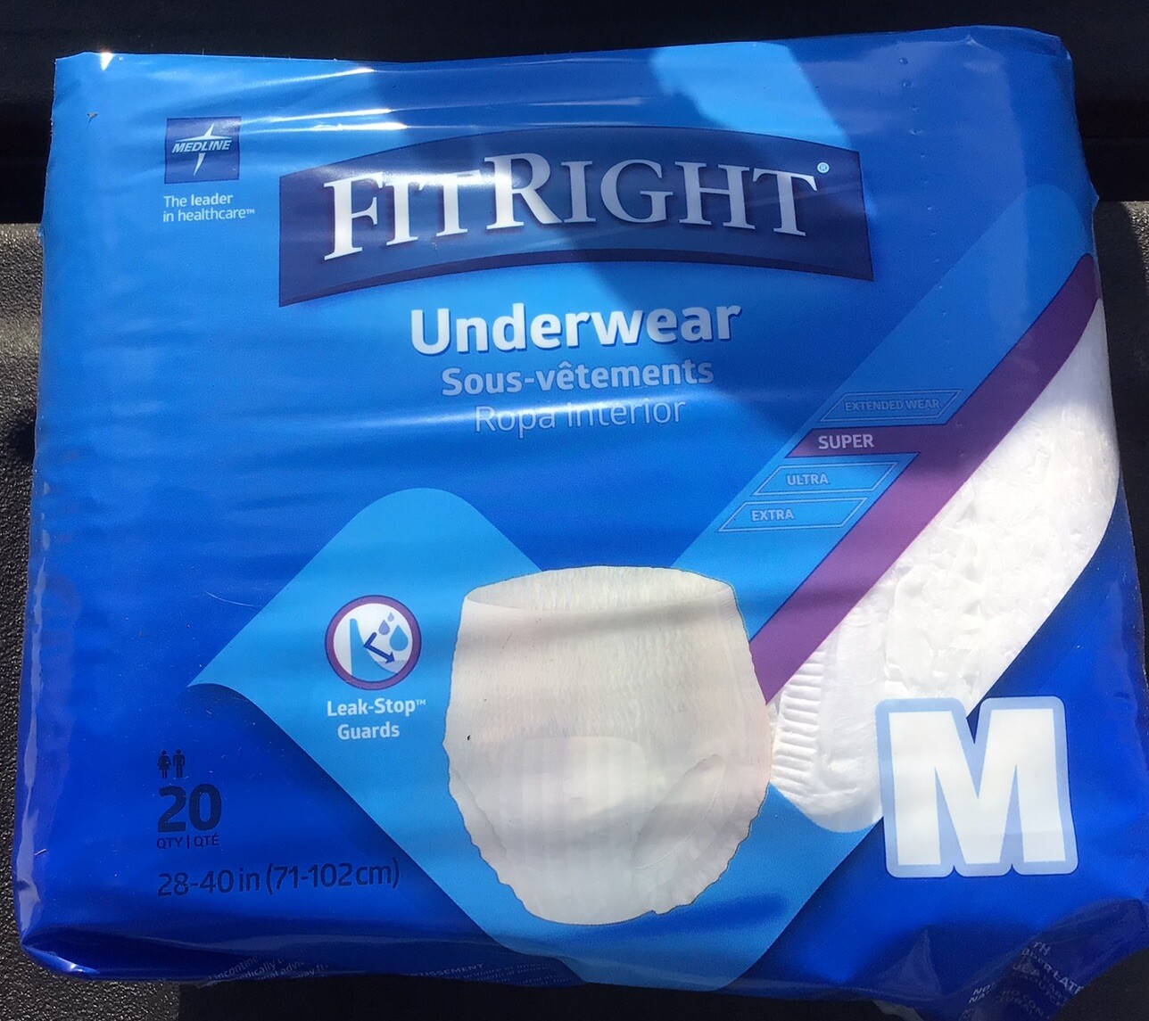 Medline Protection Plus Underwear Size M 28″-40″ Super-Absorbent , 4 Packages
