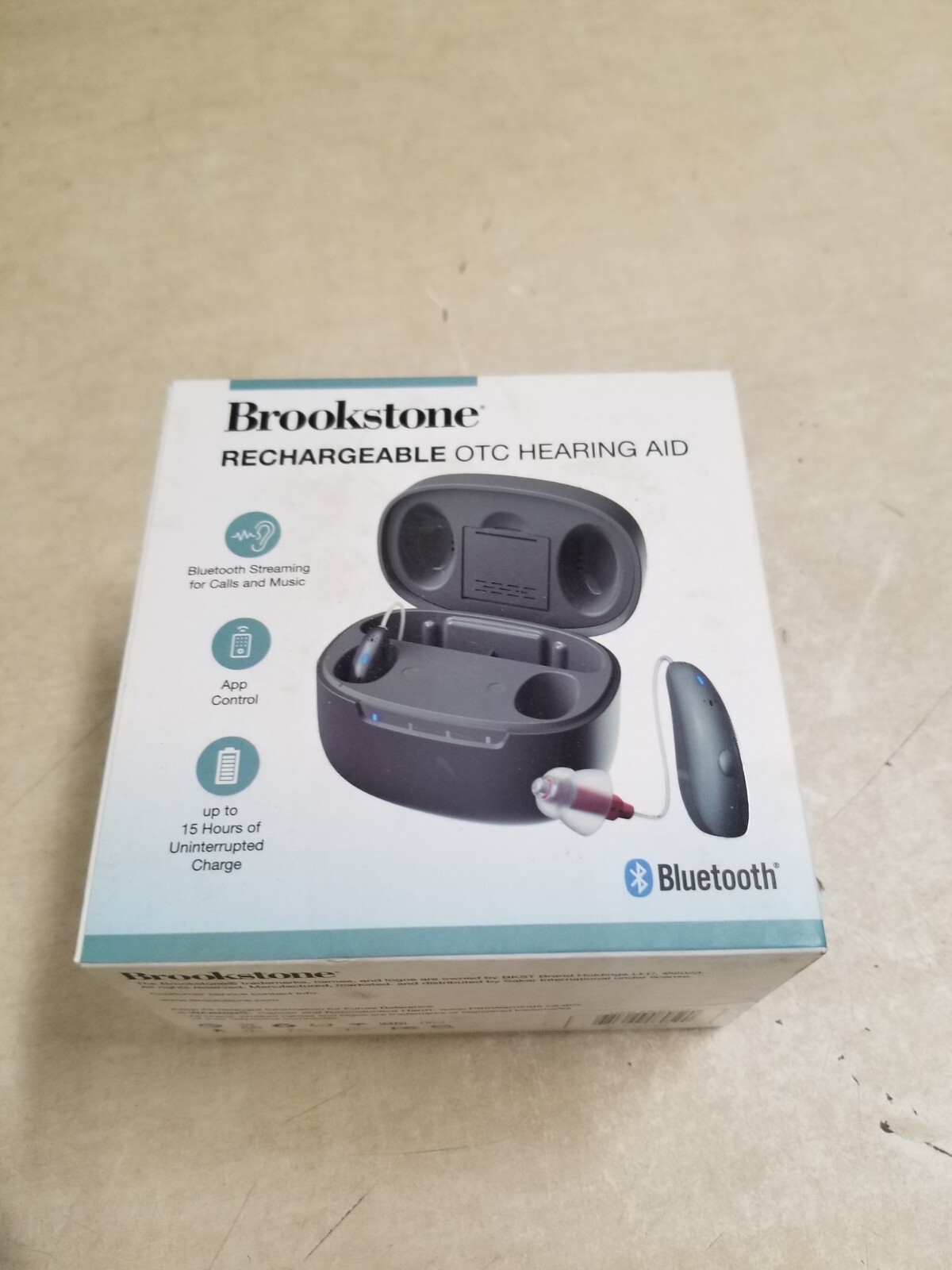 Brookstone Rechargeable Bluetooth OTC Hearing Aids & Charging Case