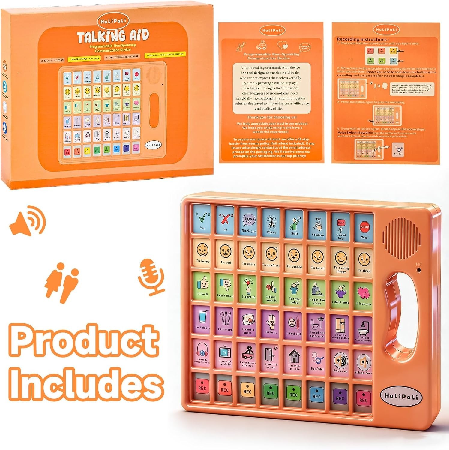 AAC Device for Autism, Non Verbal Communication Tools for Speech Therapy, Stroke