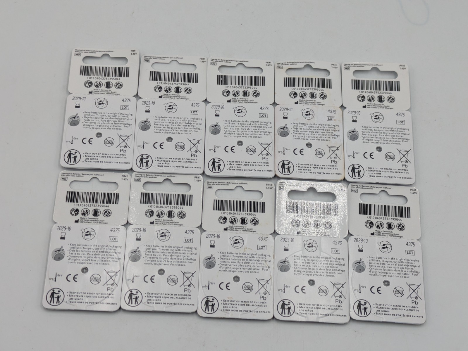 60 Power One size 312 Hearing Aid Batteries Made Germany 10 Packs of 6/Exp 2029