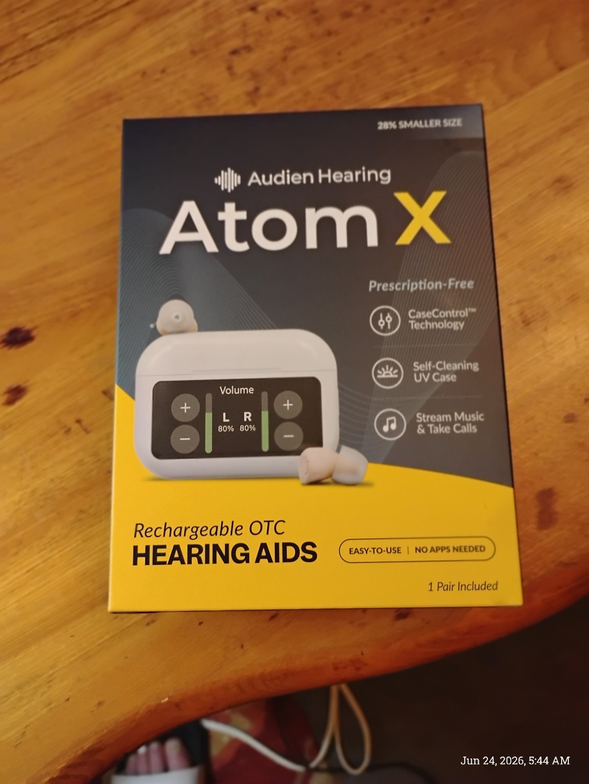 Audien Hearing ATOM X – Rechargeable OTC Hearing Aids NEWEST MODEL (NEW SEALED)