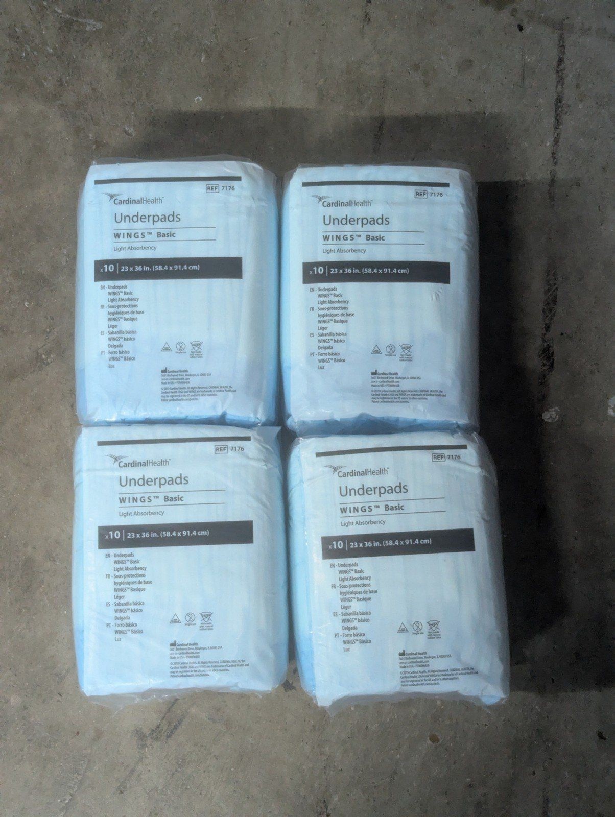 Cardinal Health Underpads Wings Extra Moderate Absorbency 4 Pack