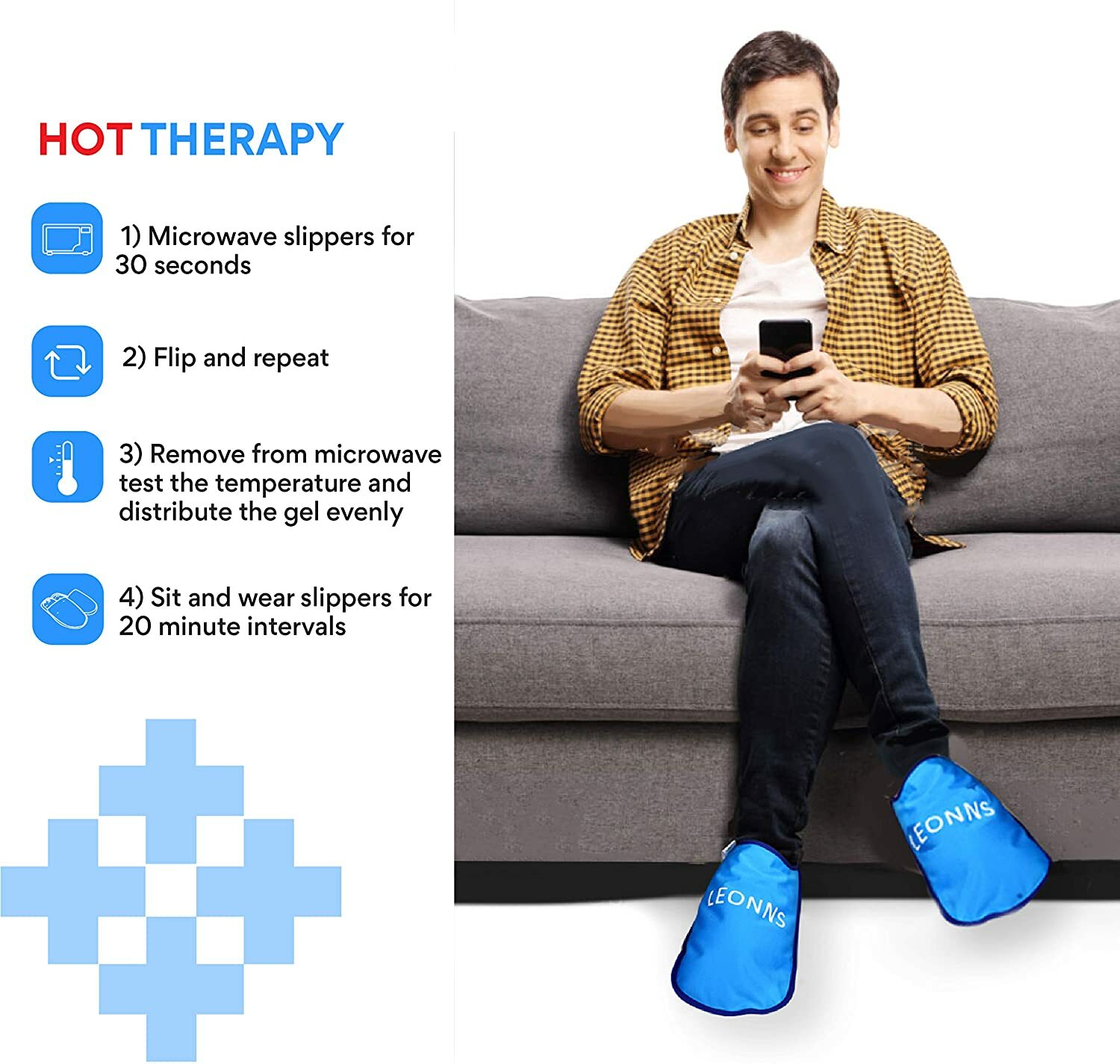 LEONNS Ice Pack Slippers for Feet -Provides Therapy for Foot Pain