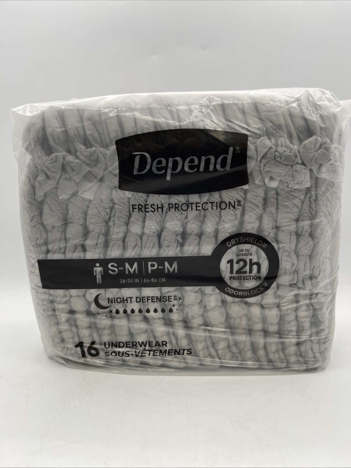 Depend Night Defense Underwear S/M 16 Ct for men Fresh Protection Maximum Absorb