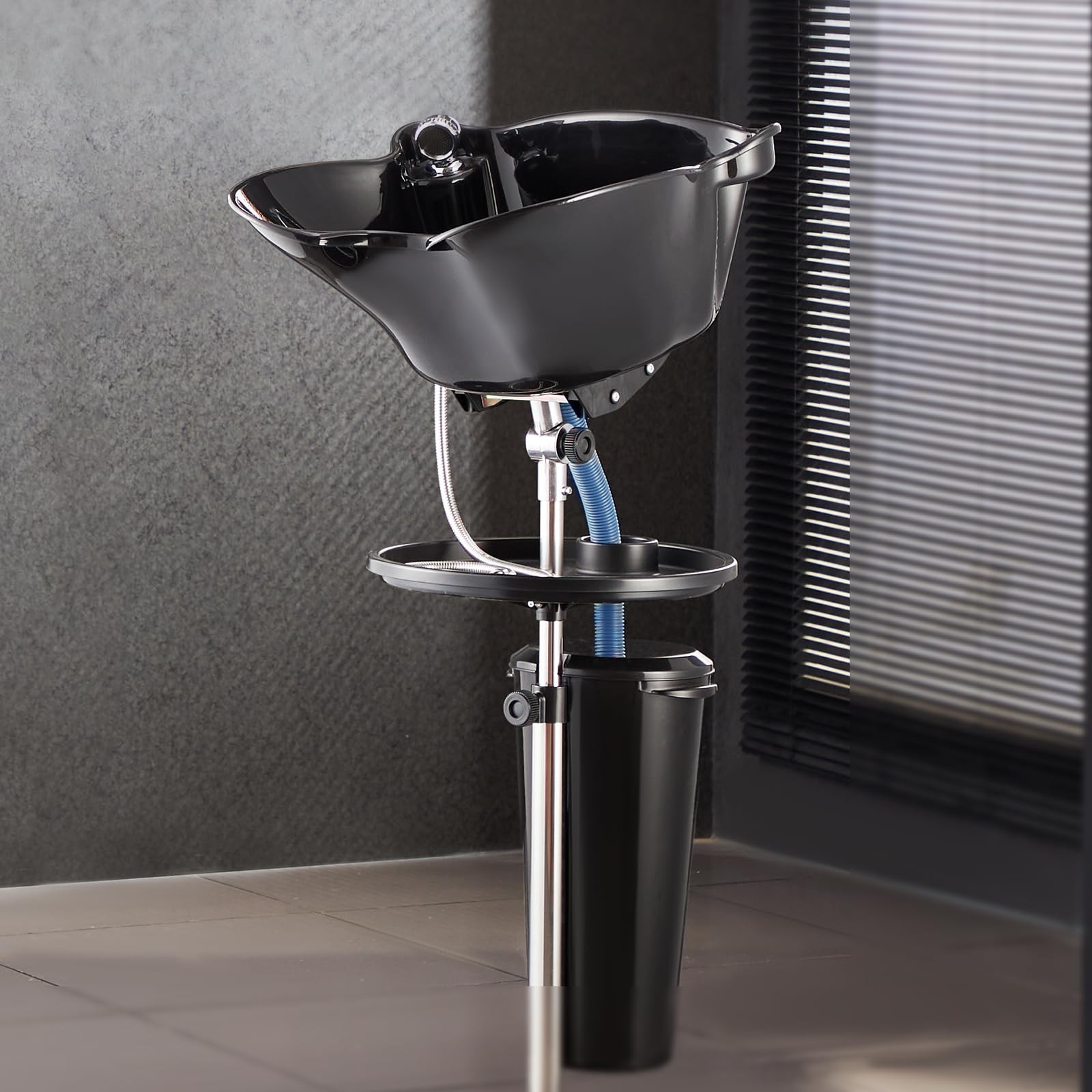 Vevor Portable Shampoo Bowl Deep Shampoo Sink Adjustable Height Angle Washing