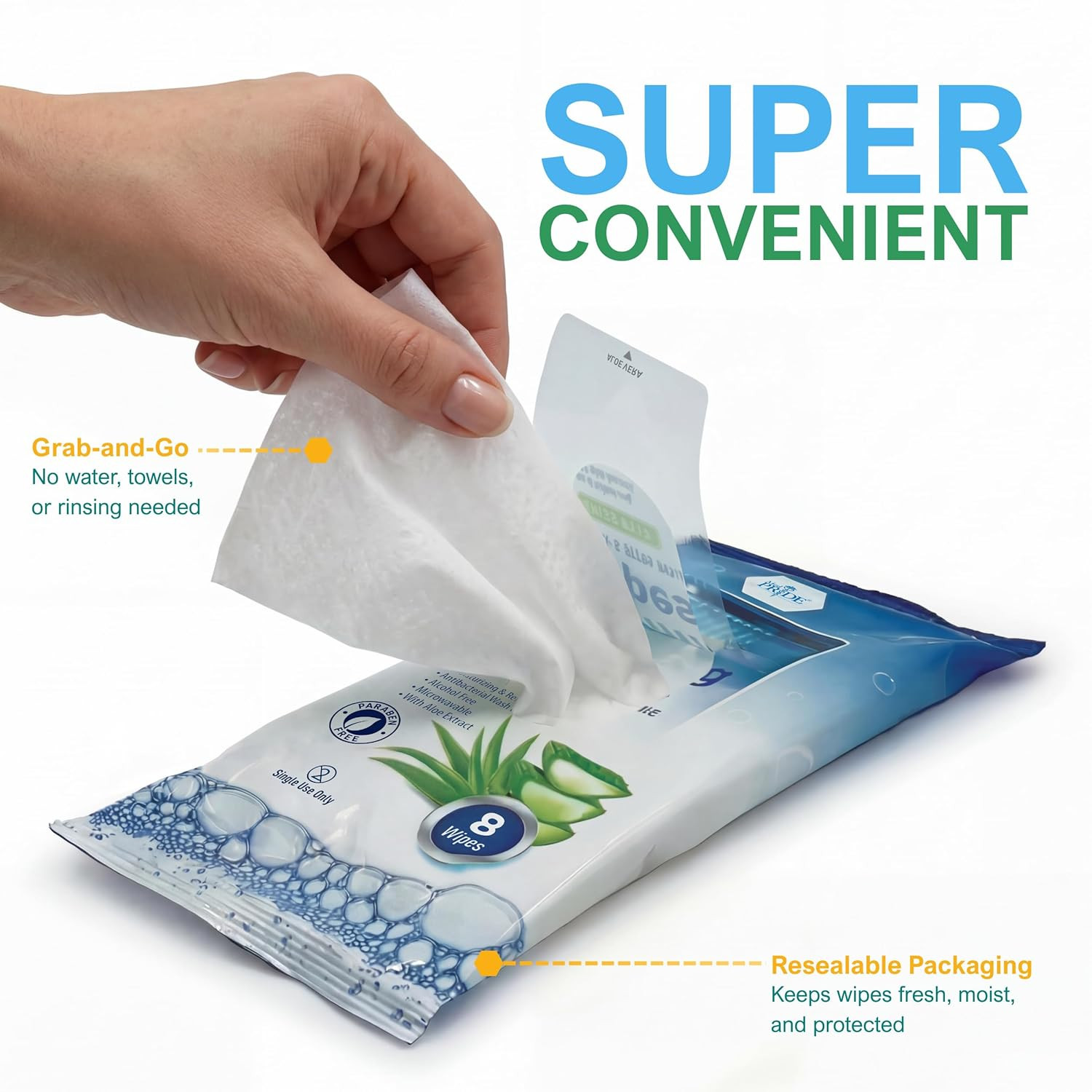 MED PRIDE Hospital Wipes for Bathing, Waterless Rinse Free Bath Wipes for Adults