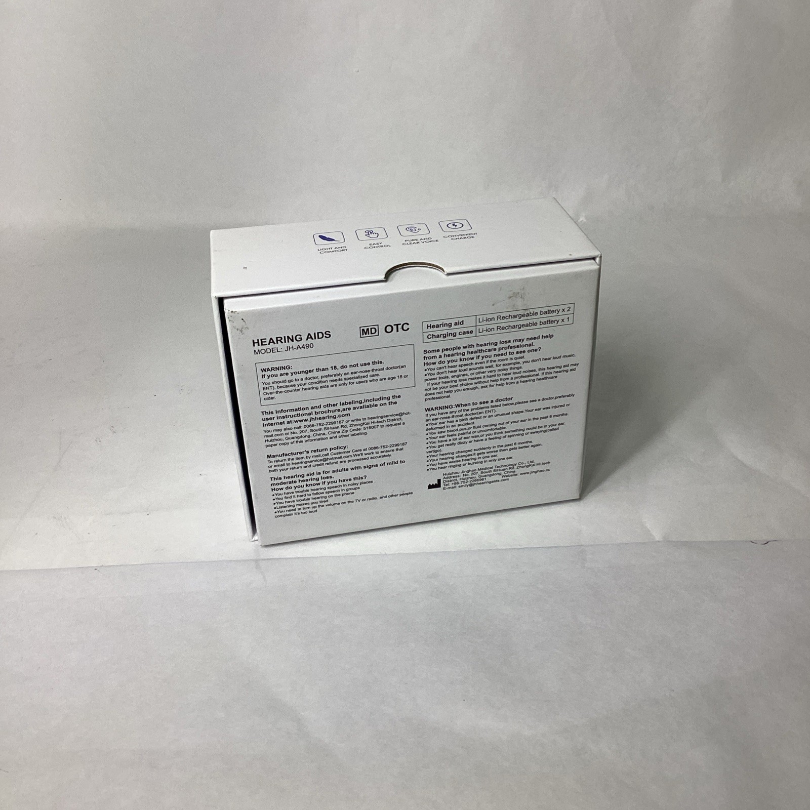 NIB FLAYGO Model JH-A490 Rechargeable Hearing Aid