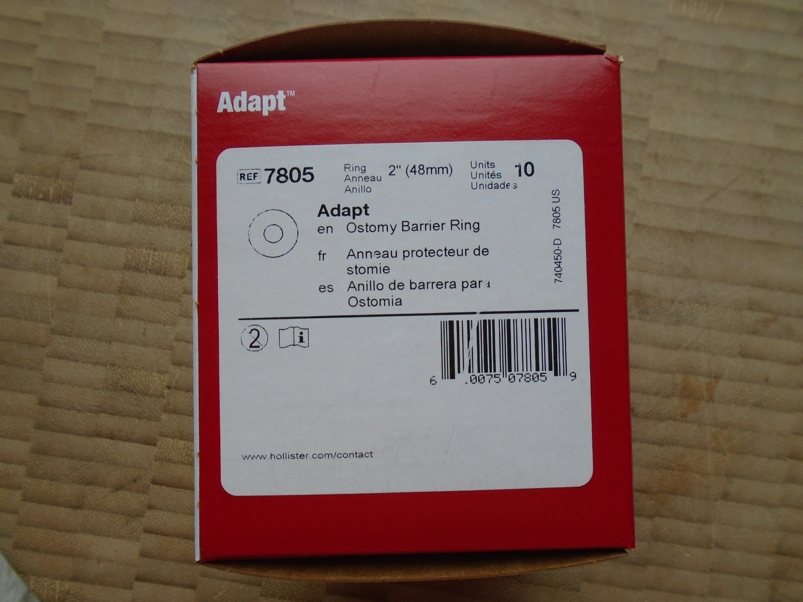 Box of 10 Hollister Adapt 7805 Ostomy Barrier Rings 2″ Exp 10/01/2028