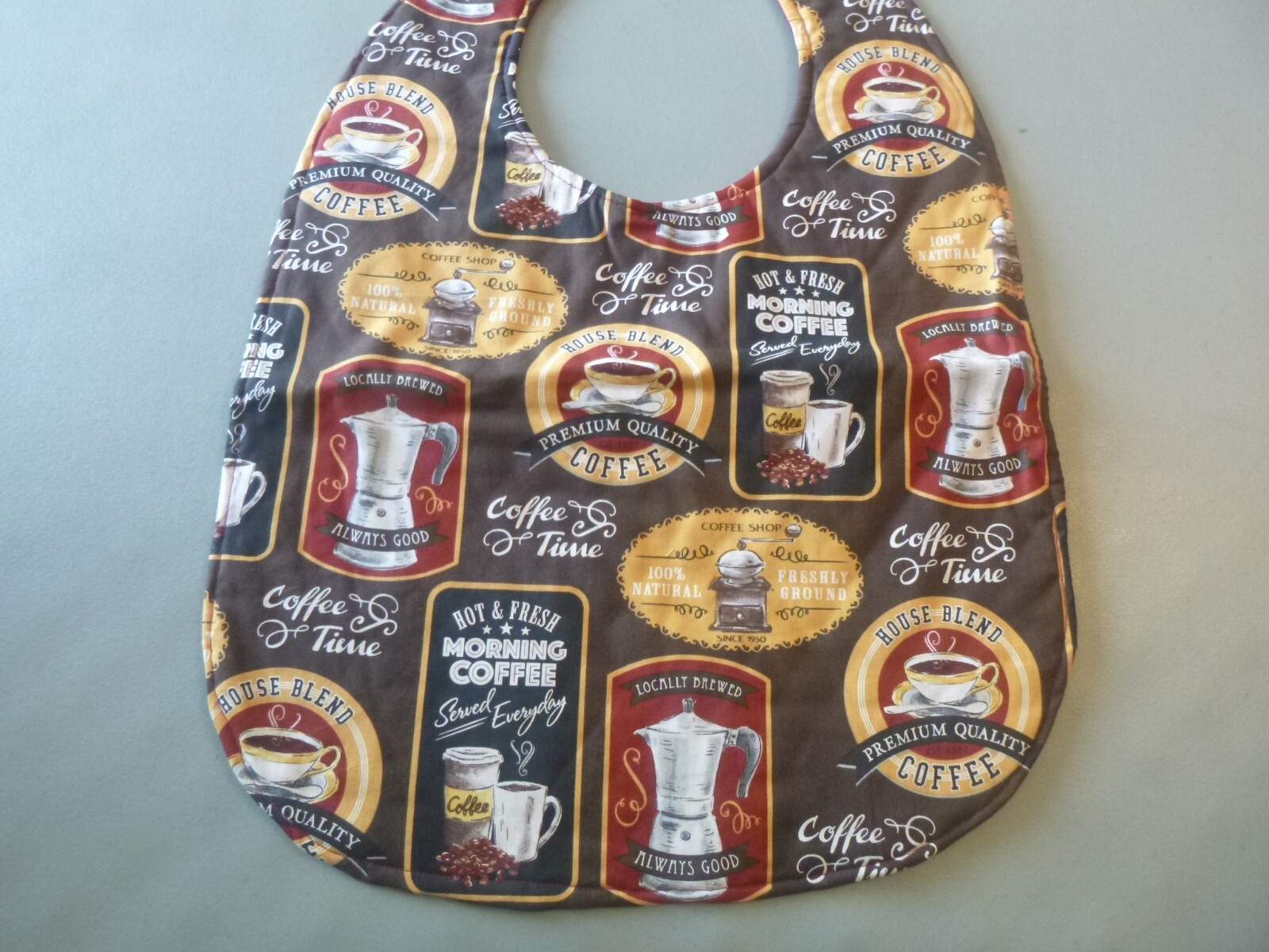 Adult Bib/Clothing Protector double thickness with Quilted Diamond Backing