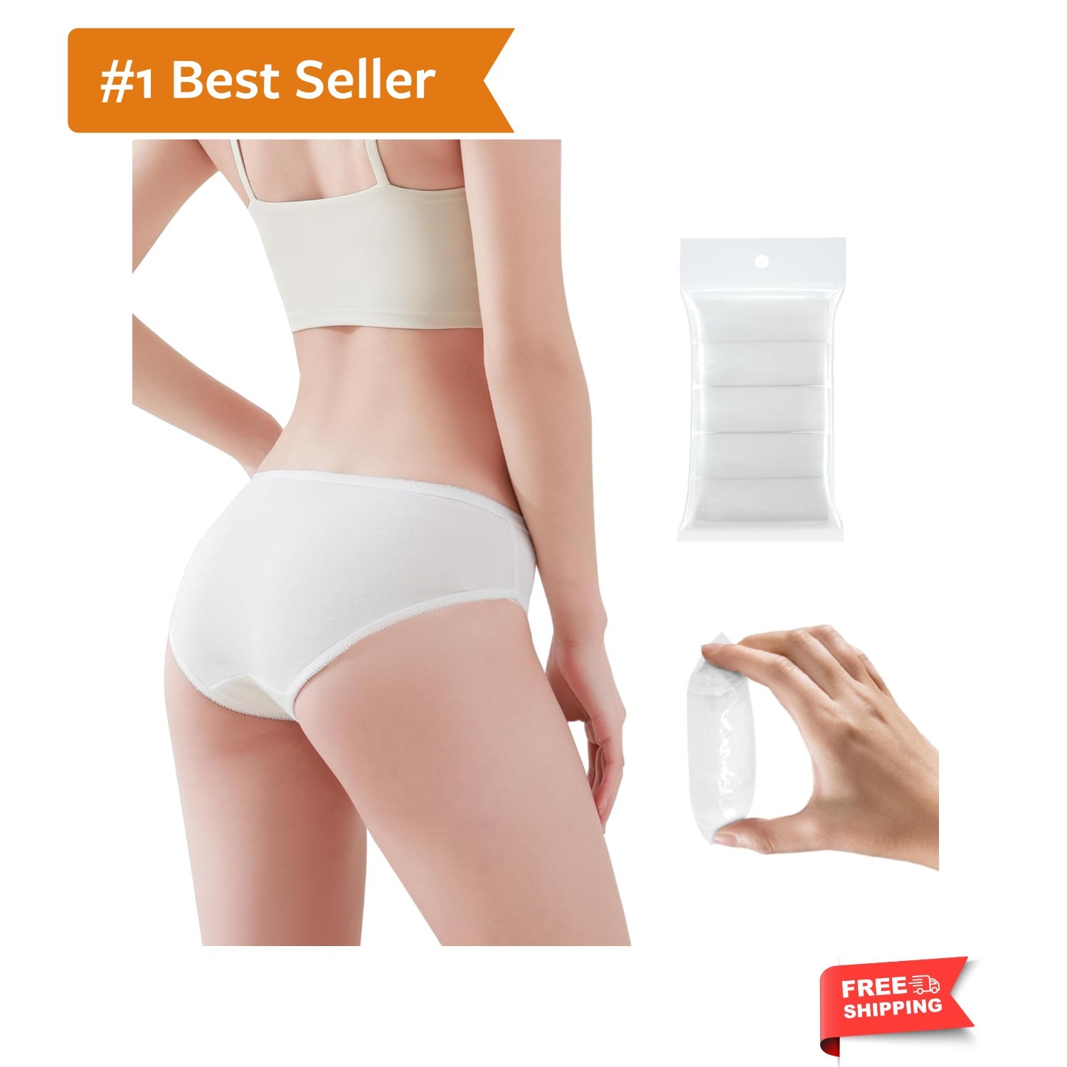 20/10/5 Pack Women’s Disposable 100% Cotton Underwear Ladies Briefs Panties f…