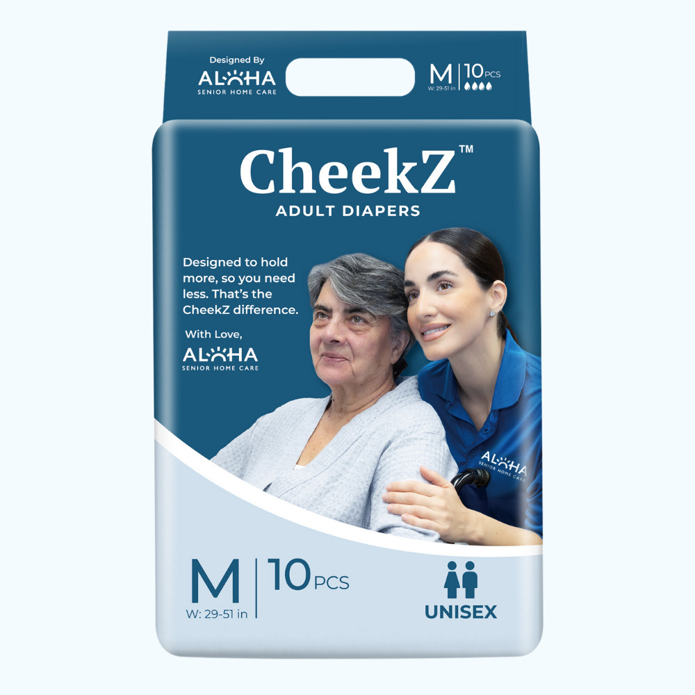 CheekZ Adult Briefs – Medium, 10 Pack | Maximum Absorbency Incontinence Diapers