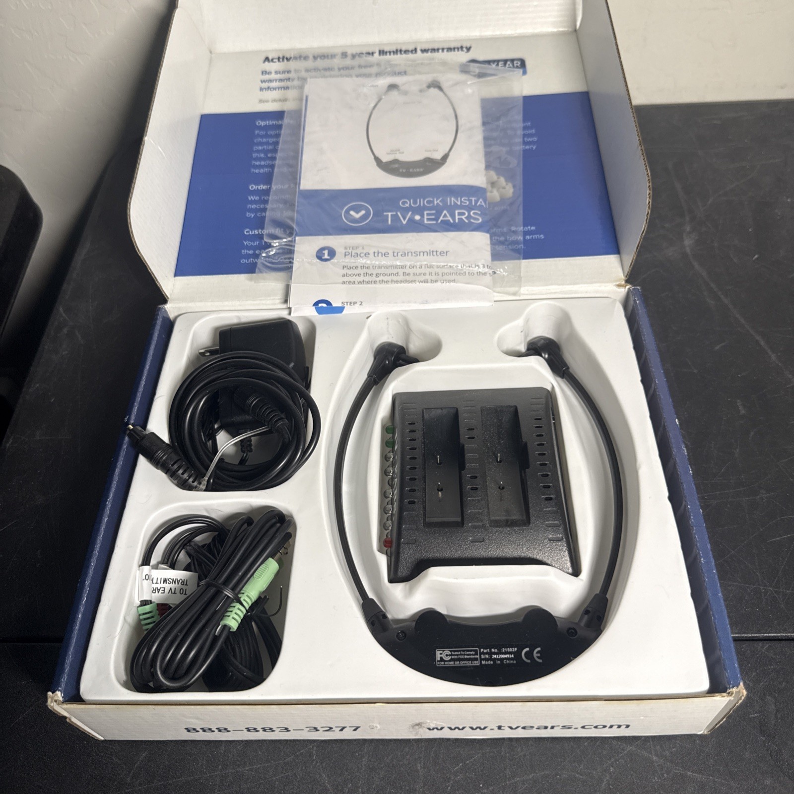 TV Ears 5.0 Wireless Headset System Dual 11741 TV Listening Hearing Assist OB