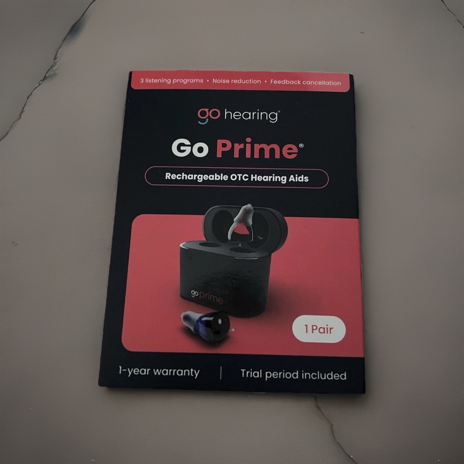 Go Hearing – Go Prime Rechargeable OTC Hearing Aids w/ Charging Case – BRAND NEW