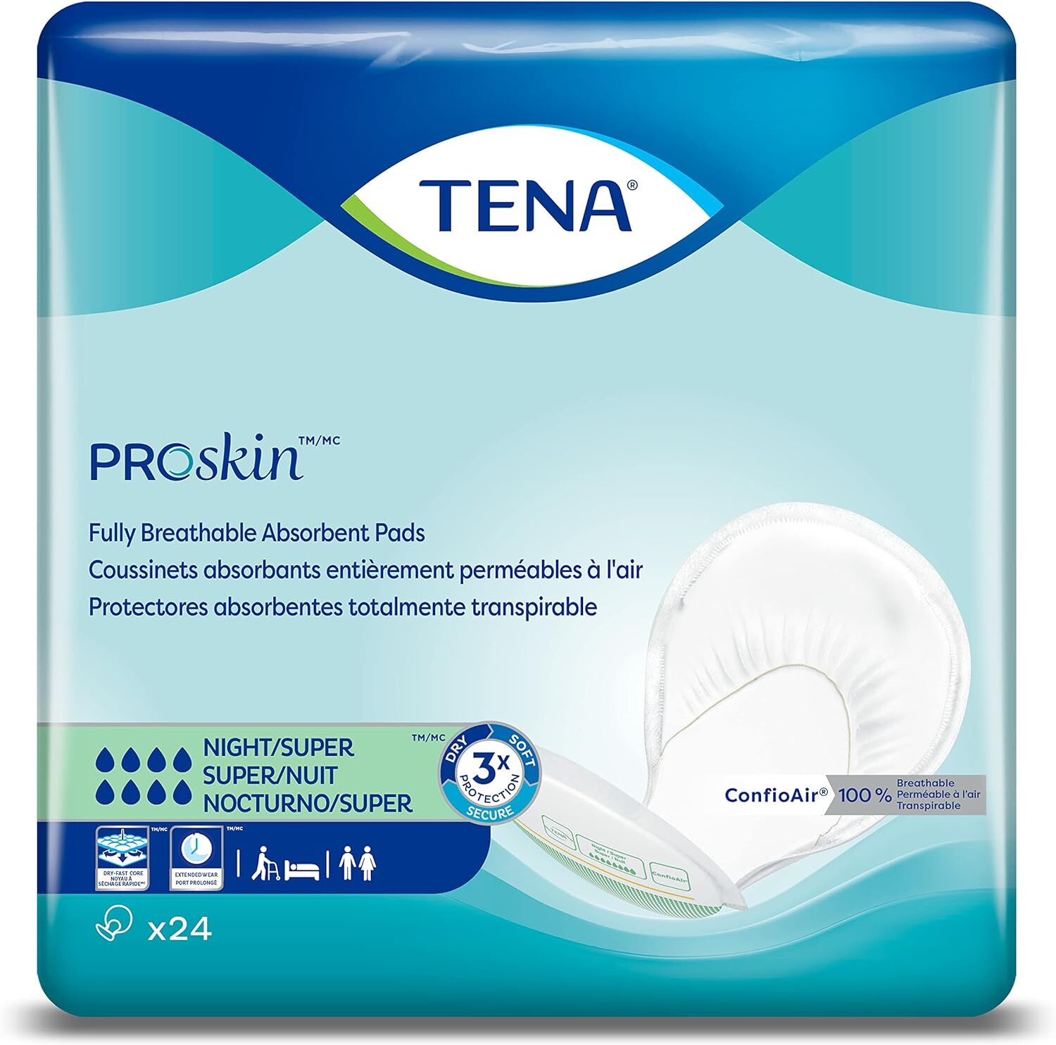 Tena 62718 Night Super Maximum Absorbency Pad 48/Case