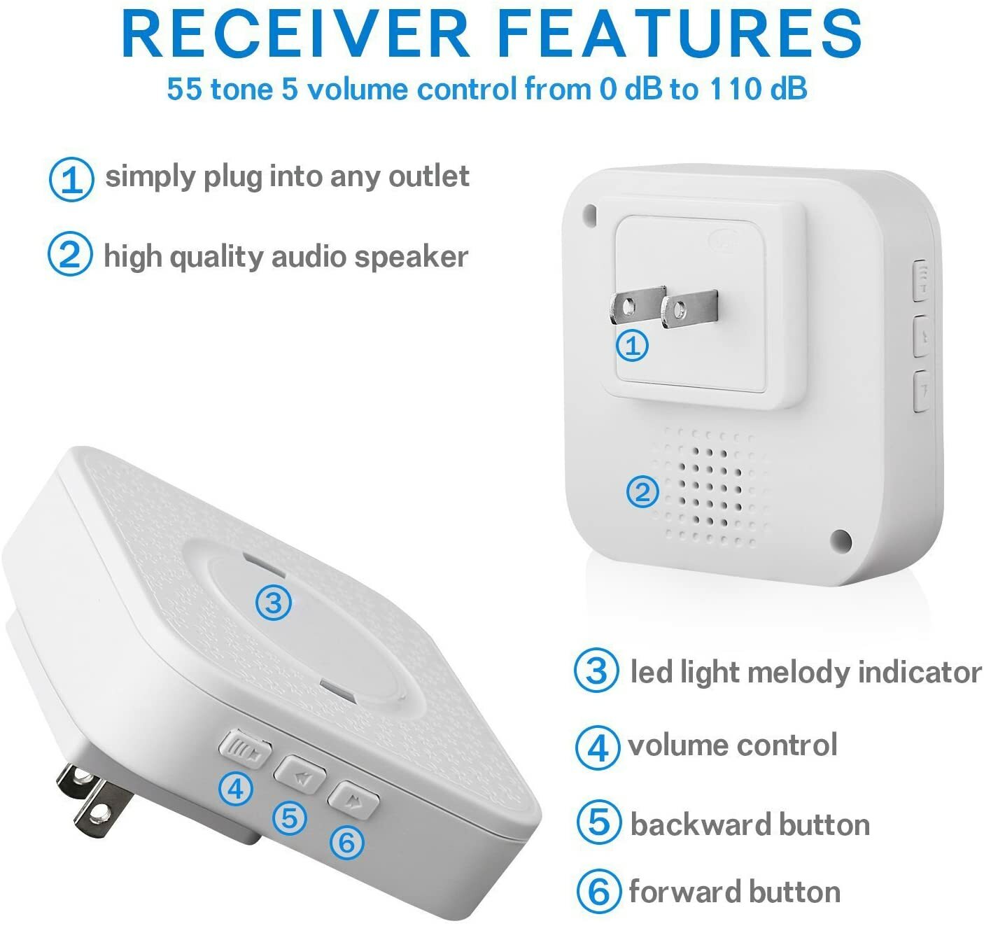 Wireless caregiver pager 1 chime vs 1 call button + FREE SHIPPING