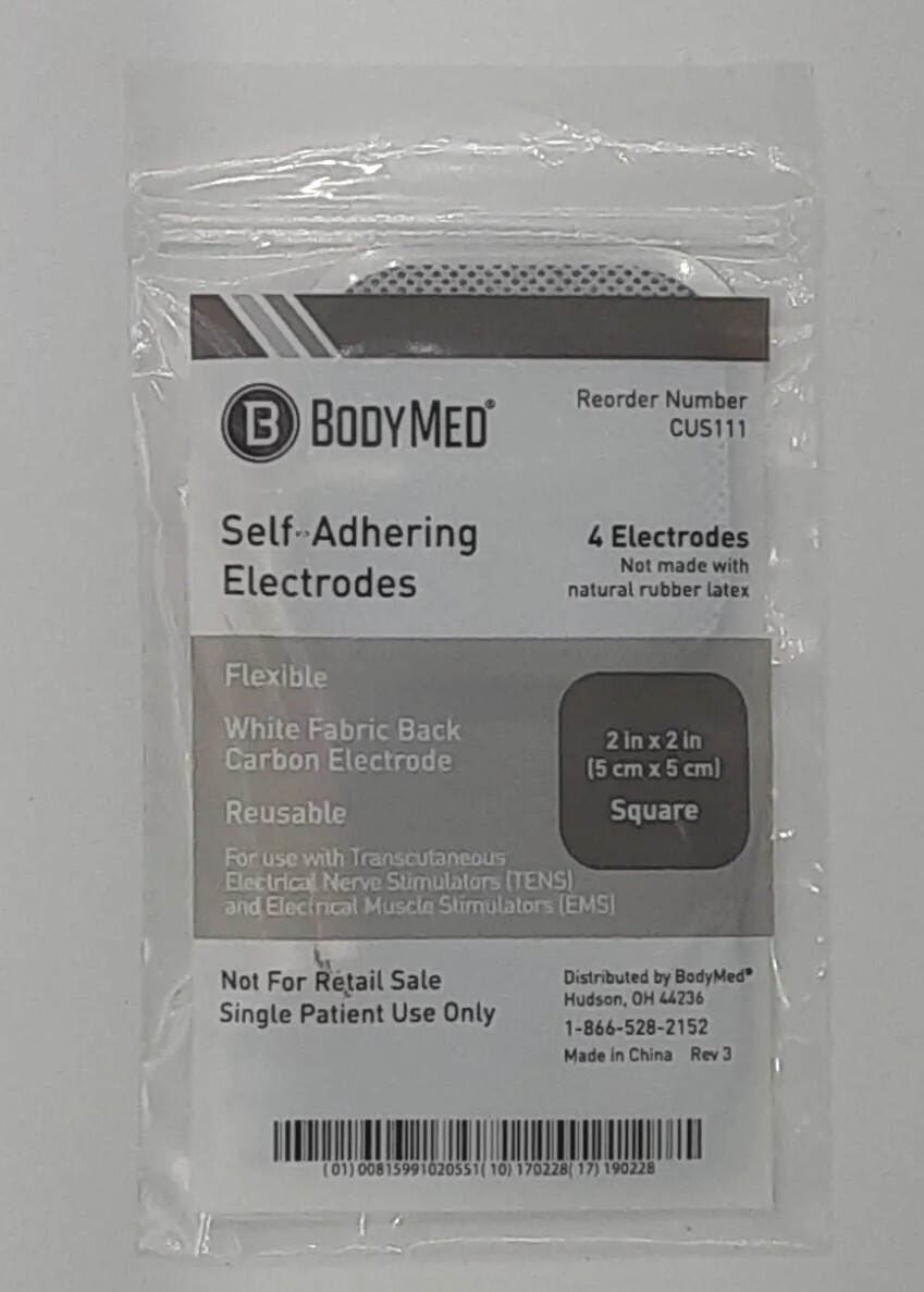 SELF-ADHERING ELECTRODES 2”x2” REUSABLE FOR TENS UNIT 5 pack