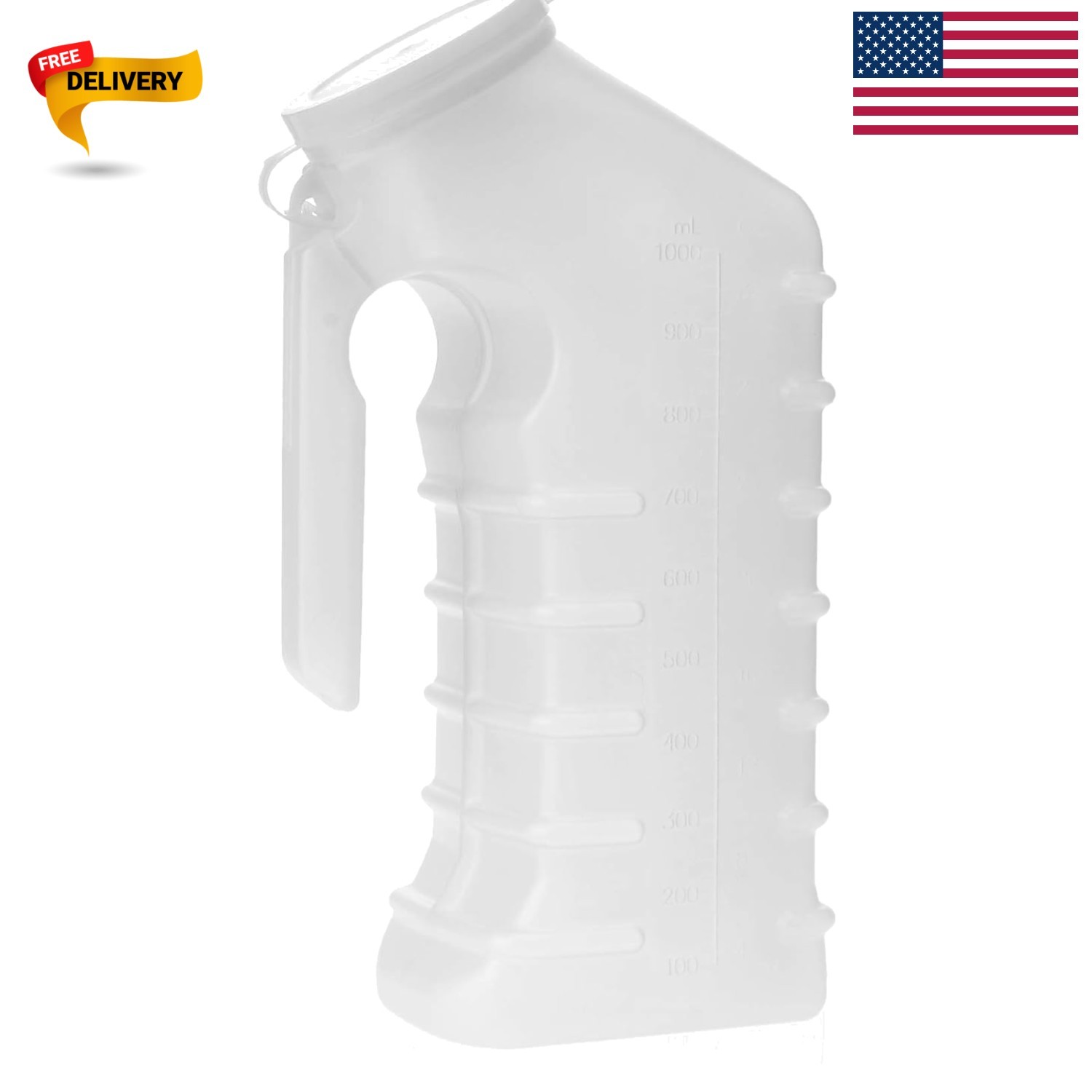 Portable Male Urinal with Cover – Translucent, Spill-Proof Design, 1000 cc