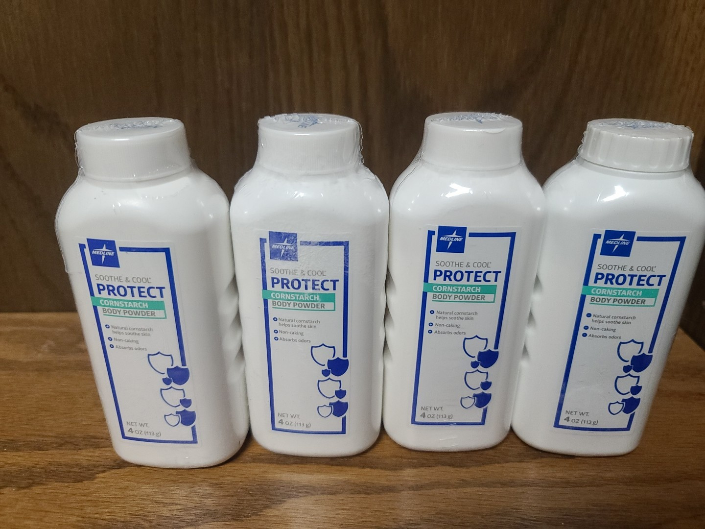 MEDLINE BODY POWDER PROTECT CORNSTARCH SOOTHE & COOL *Lot of 4* 4OZ BOTTLE (NEW)