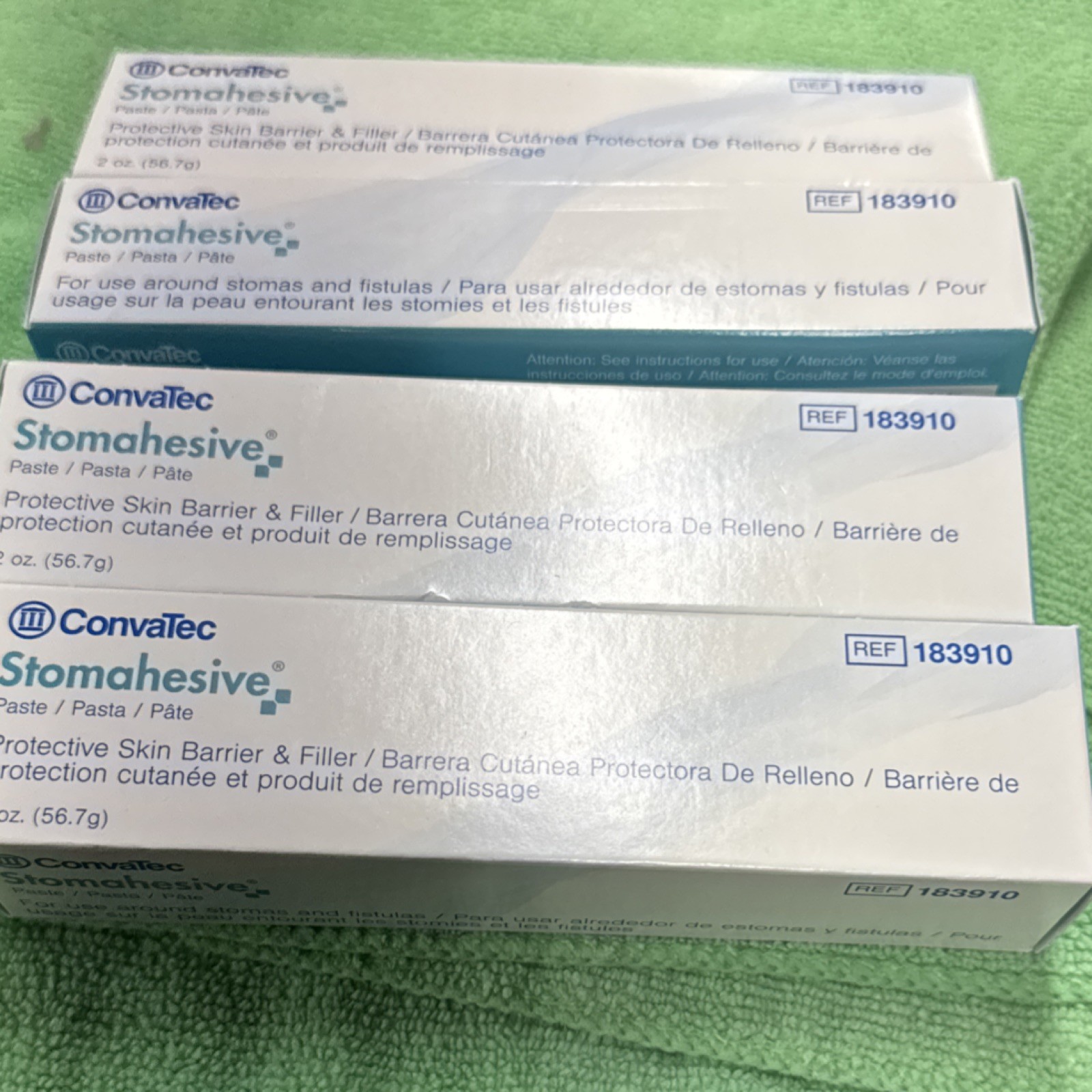 ConvaTec Stomahesive Skin Barrier Paste Protective Filler 2 oz 183910 4 tubes