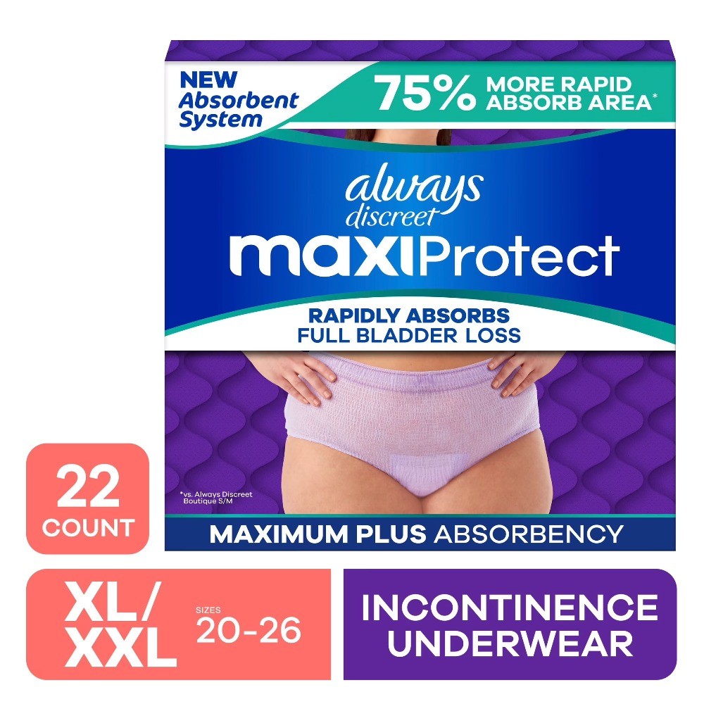 Discreet Adult Diapers for Women, MaxiProtect, Incontinence Underwear