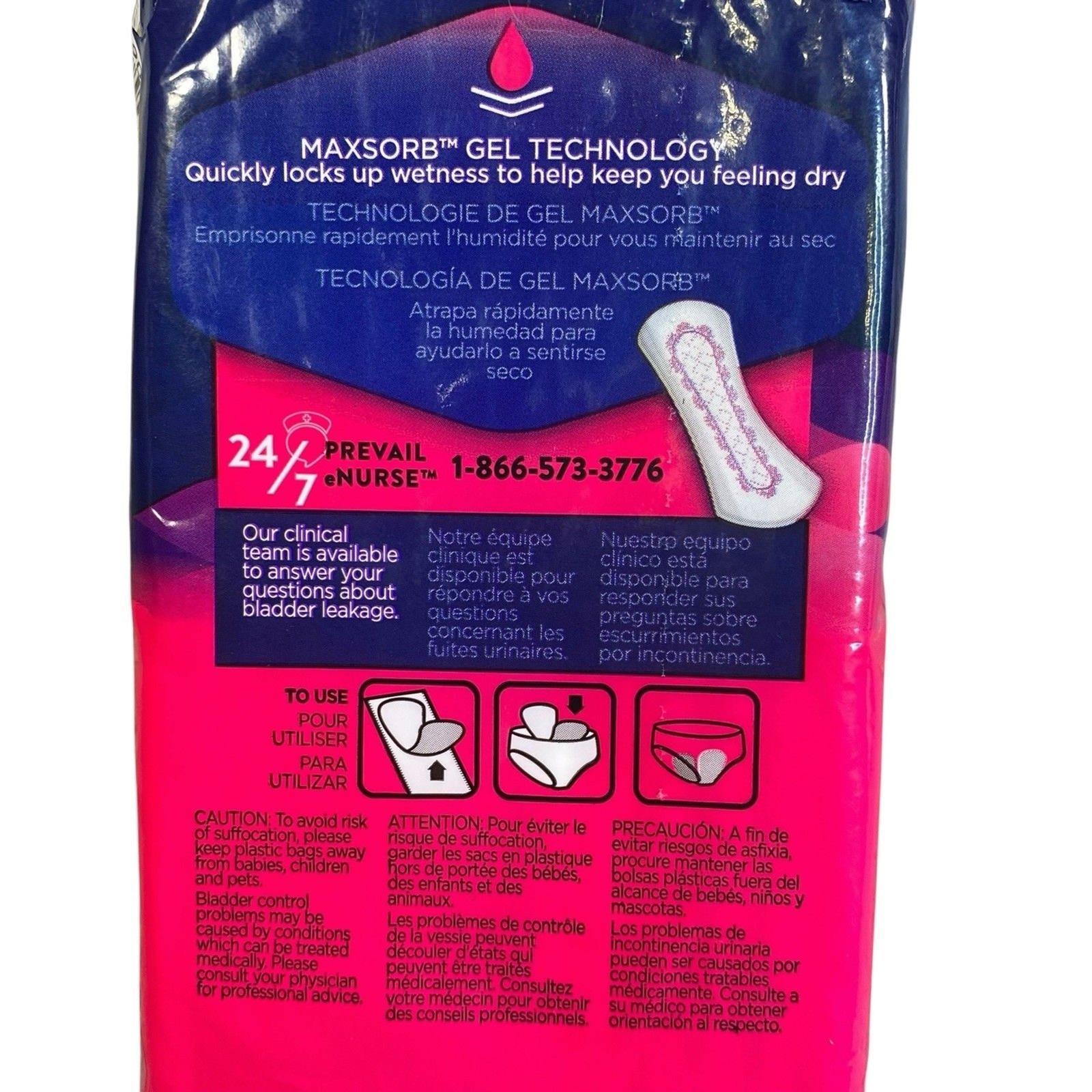 Prevail NWT Incontinence Liners Bladder Leaks Regular Light Absorbency 26 Count