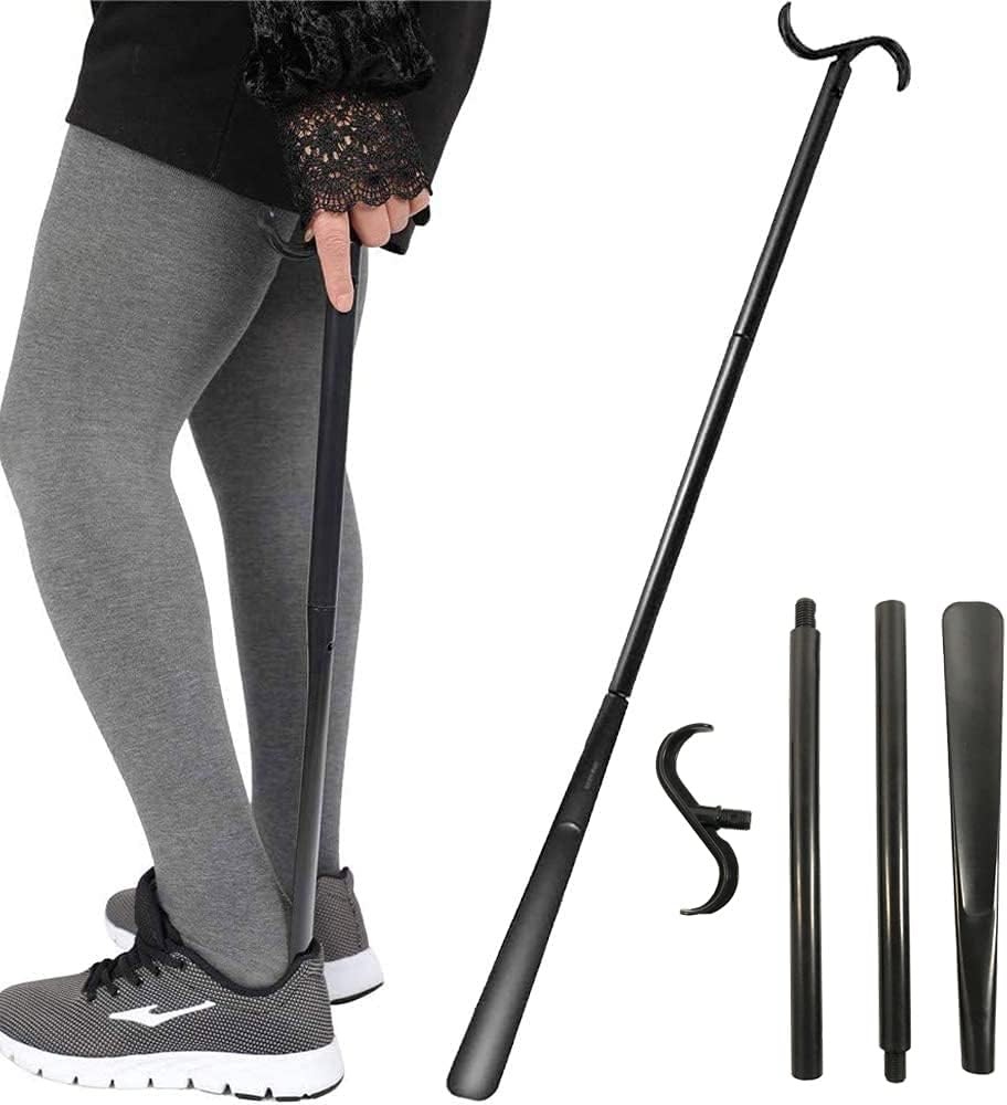 Fanwer Shoe Horn Long Handle for Seniors – 33.5″ Dressing Stick, Sock…