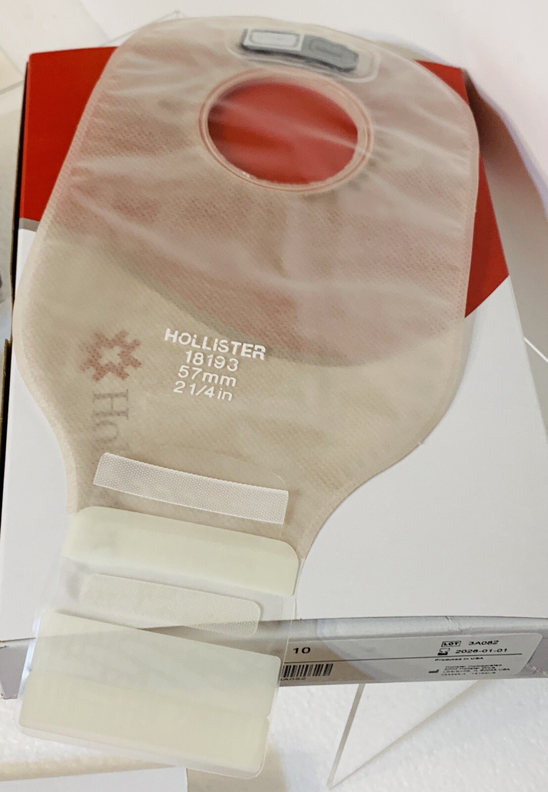 2 BOXES Hollister #18193 Drainable Pouch w/Filter, 2-1/4″ 2BX/10EA Exp.2030/11