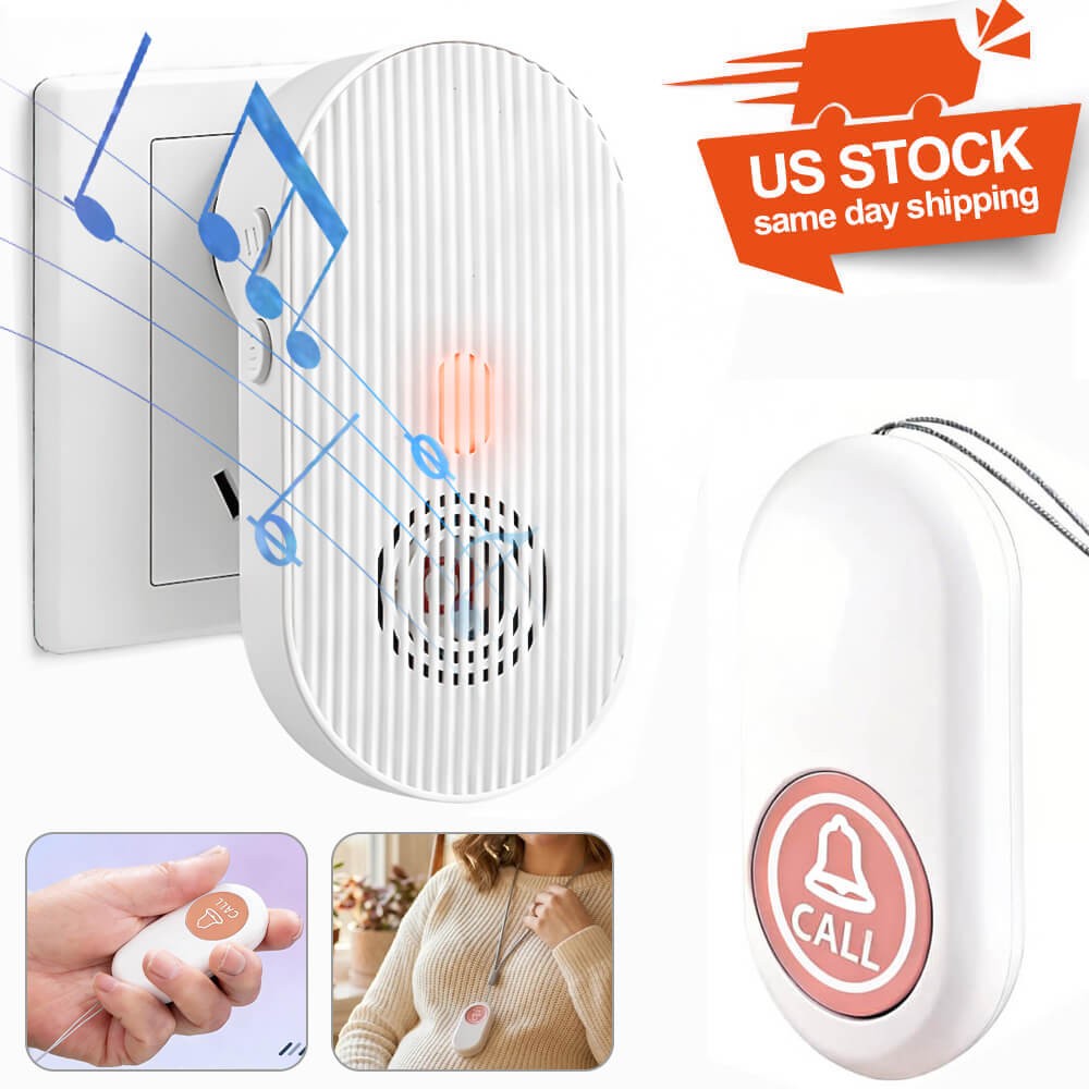 Wireless Caregiver Pager SOS Call Button Plugin Receiver for Elderly Monitoring