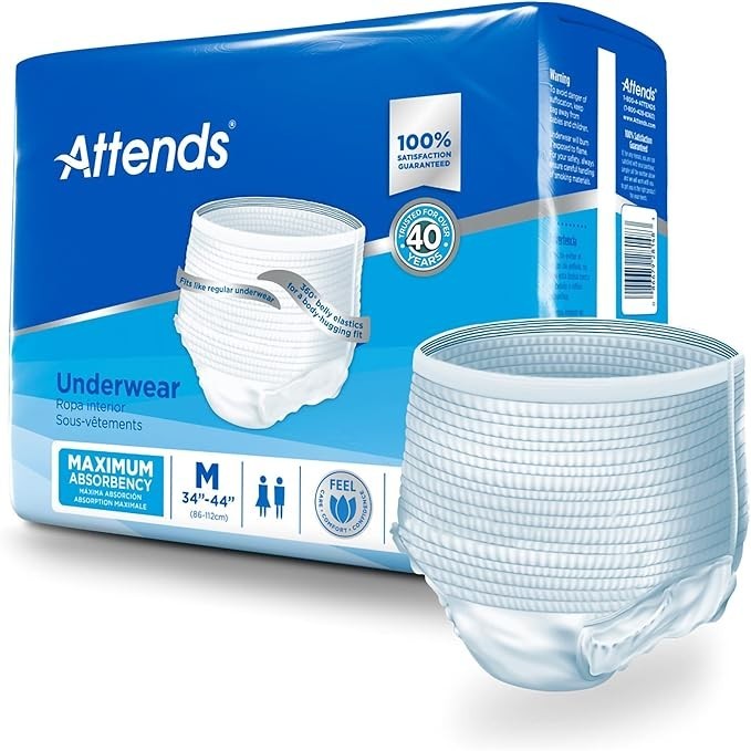 Attends Protective Underwear with DermaDry Technology for Adults Incontinence