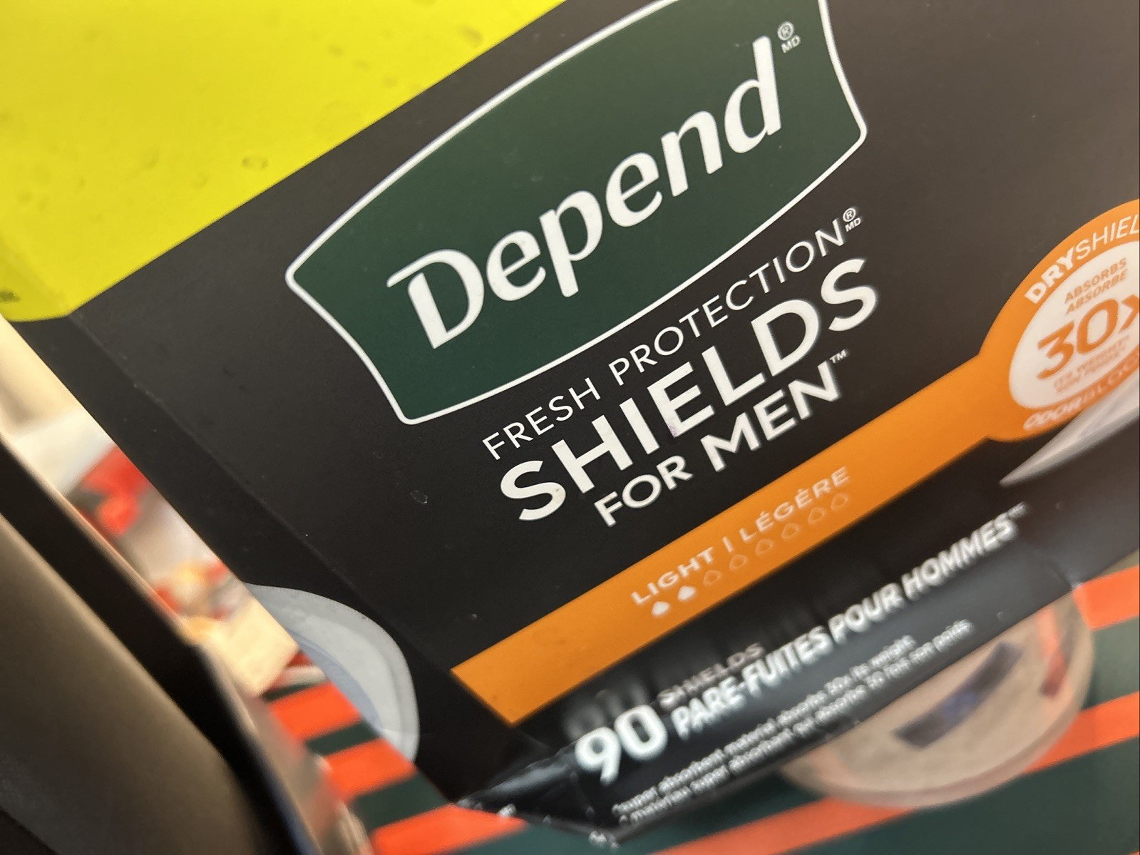 Depend Shields Incontinence Pads for Men, Light Absorbency, One Size, White