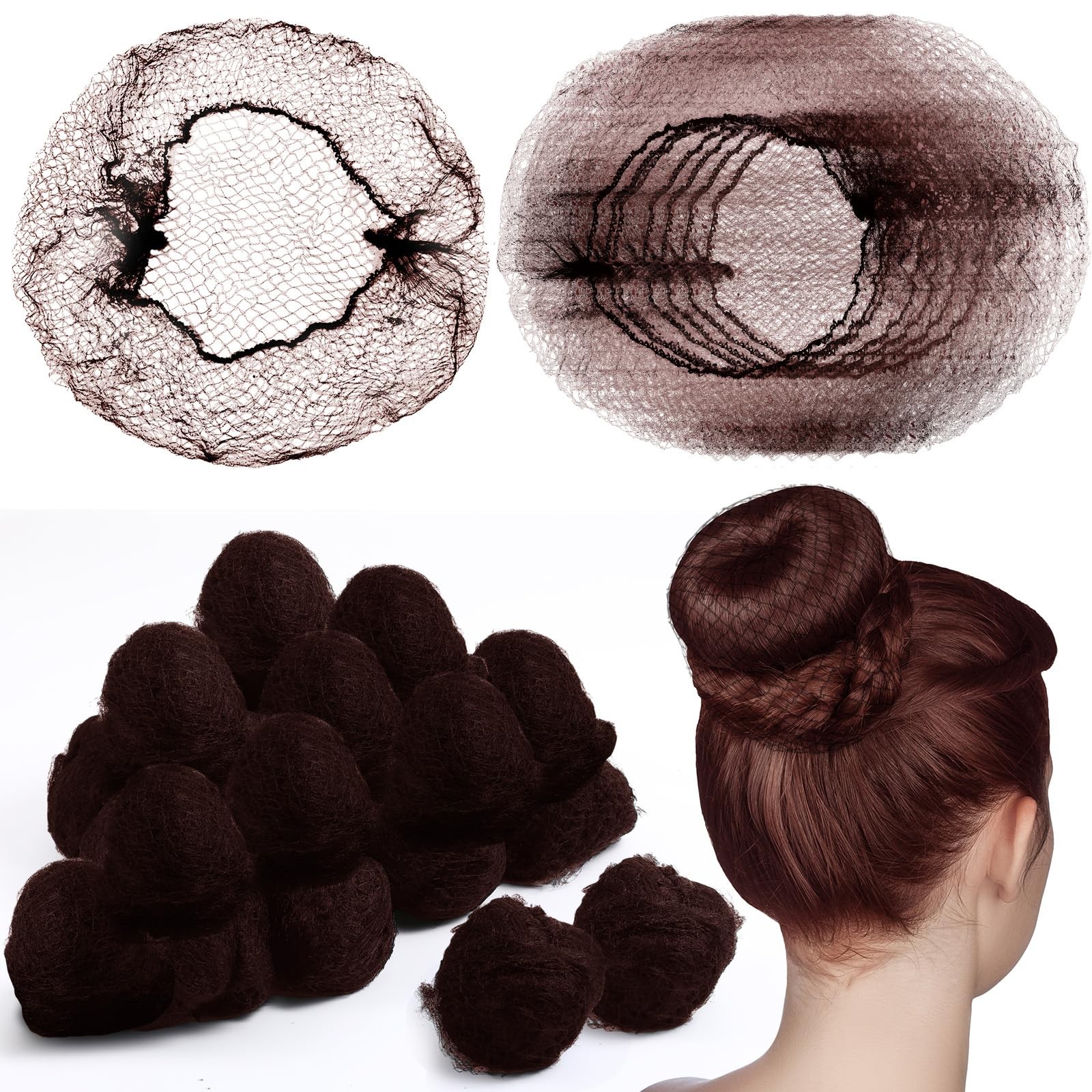 500 Pcs Hair Nets Bulk for Food Service Workers Nylon Hair Nets for Women, 24…
