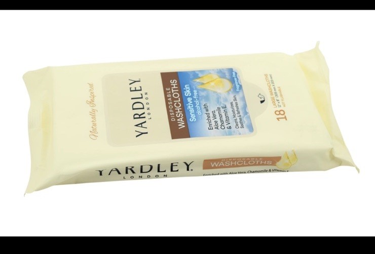 Yardley London Disposable Washcloths 6 Pack (108 Ct) Body Wipes – Sensitive Skin