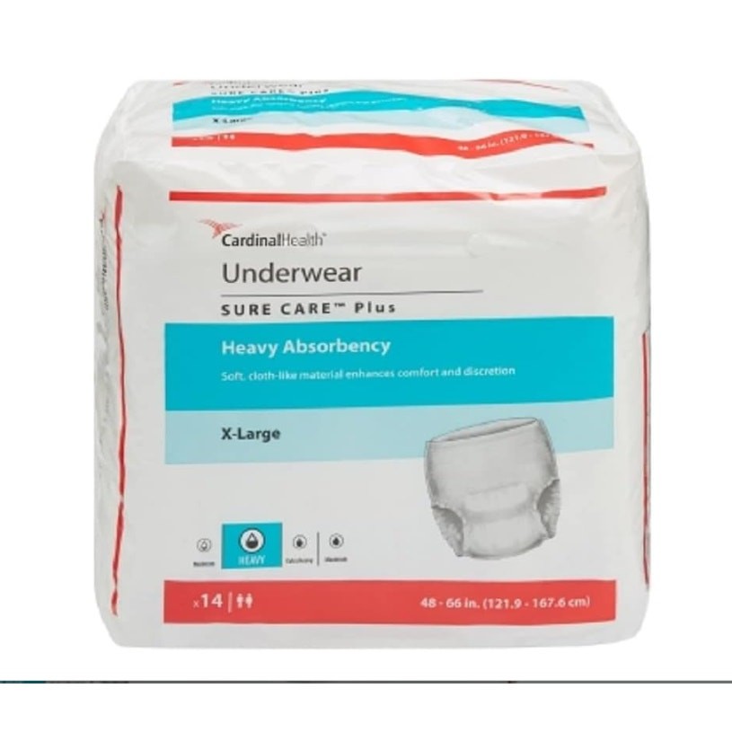 Case-of-56 Sure Care Protective Underwear, Heavy Absorbency X-Large 48″ – 66″