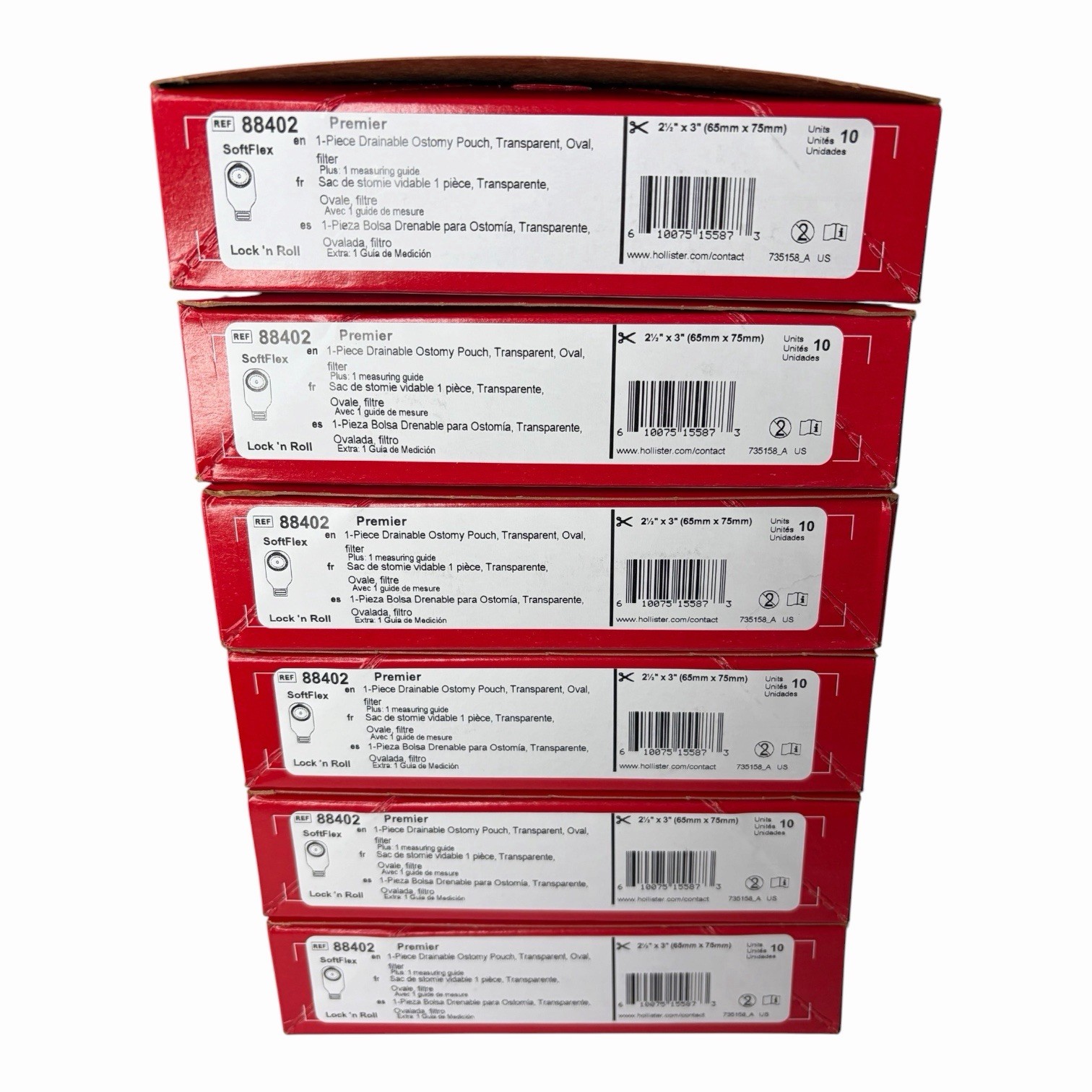 Hollister 88402 Ostomy 1Pc Drainable Ostomy Pouch2 1/2 Cut to 3″ Lot Of 6 Boxes
